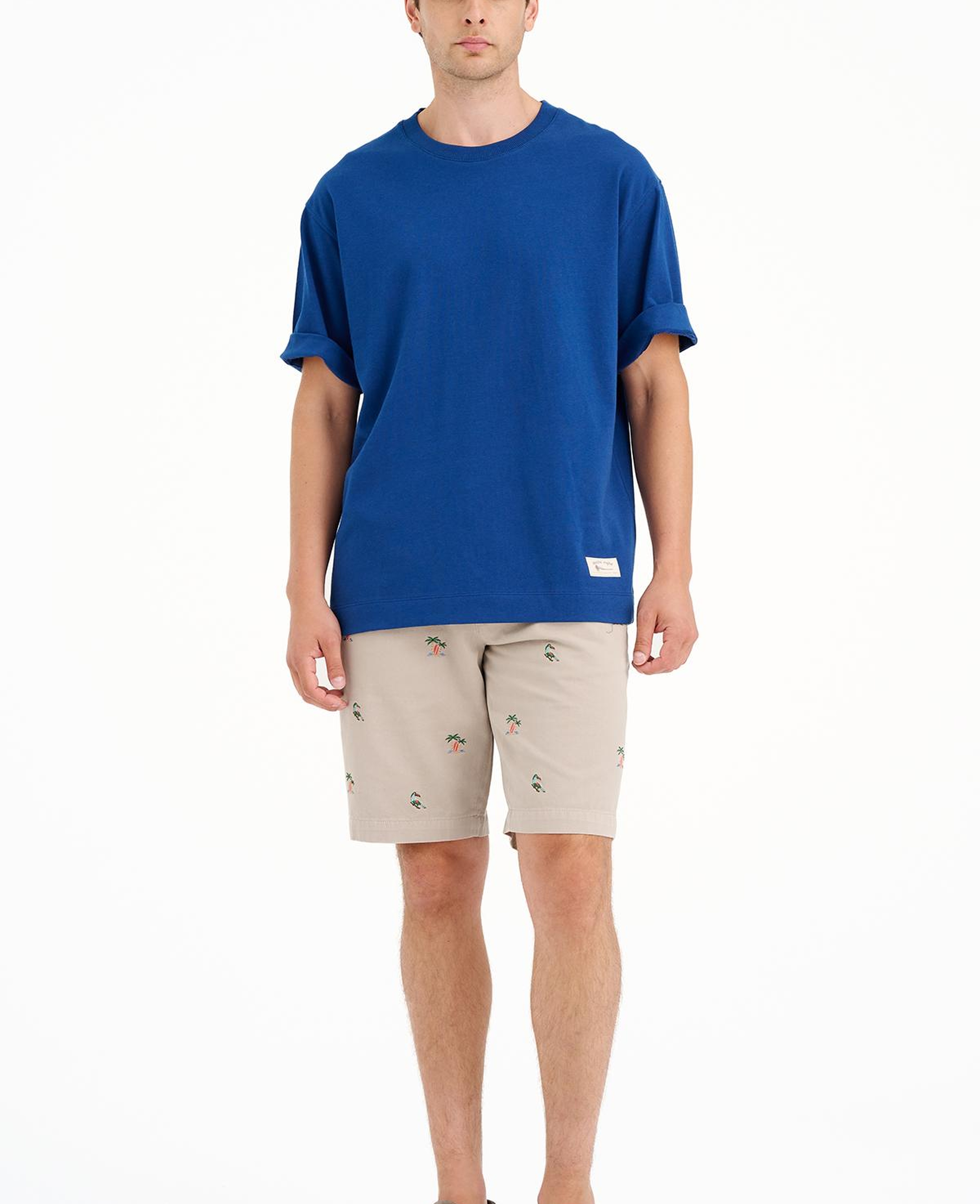 Erkek İndigo Bisiklet Yaka Heavy Jersey T-Shirt