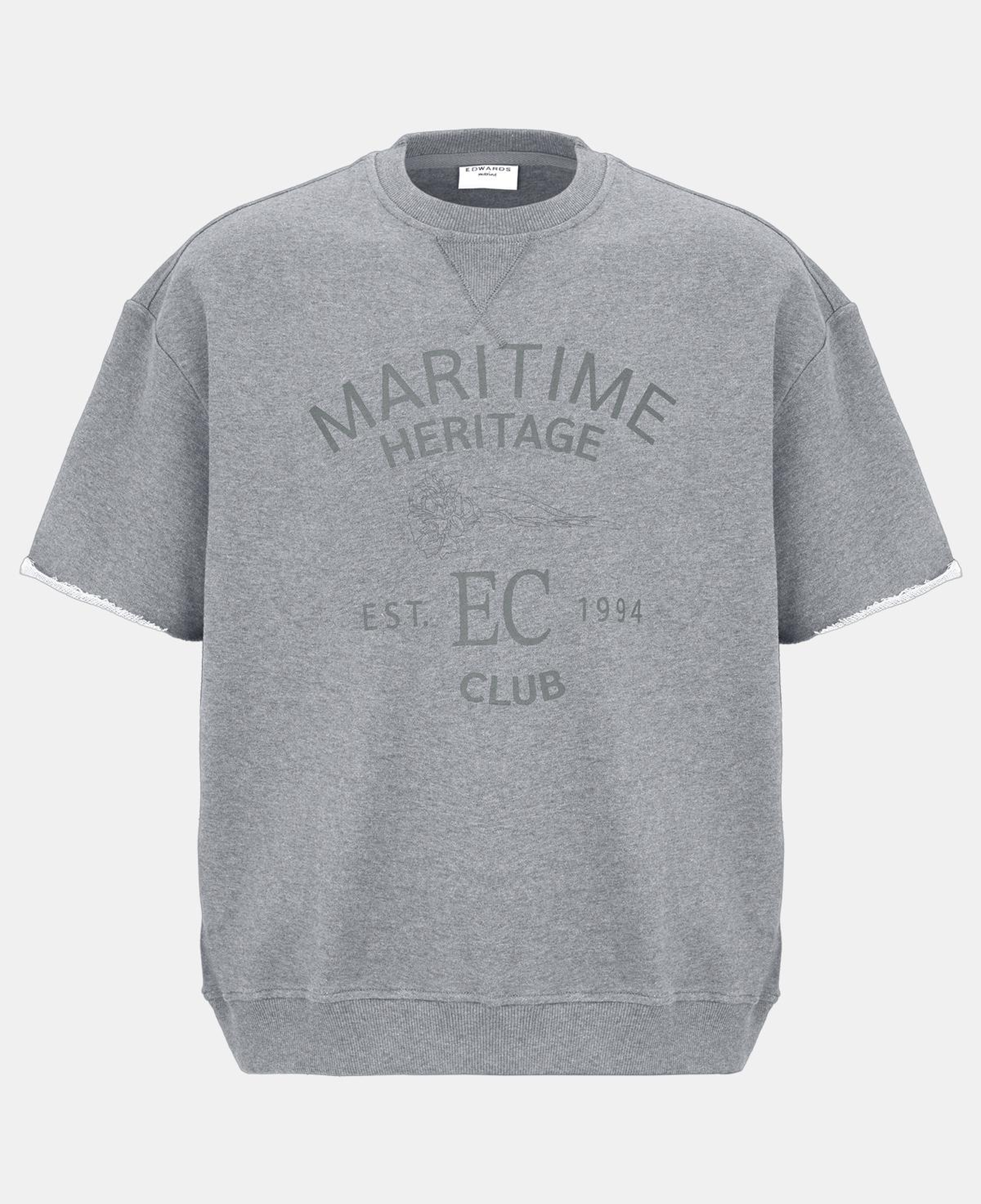 Erkek Gri Örme Kısa Kollu Sweatshirt