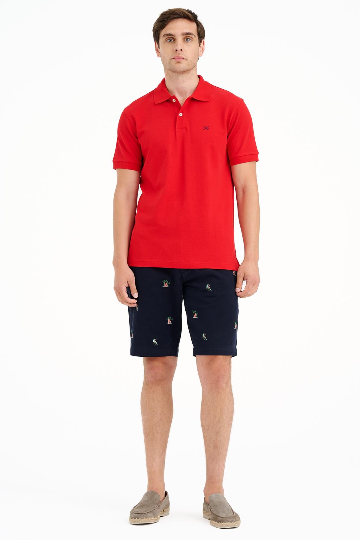 Erkek Kırmızı Pike Polo Yaka T-Shirt