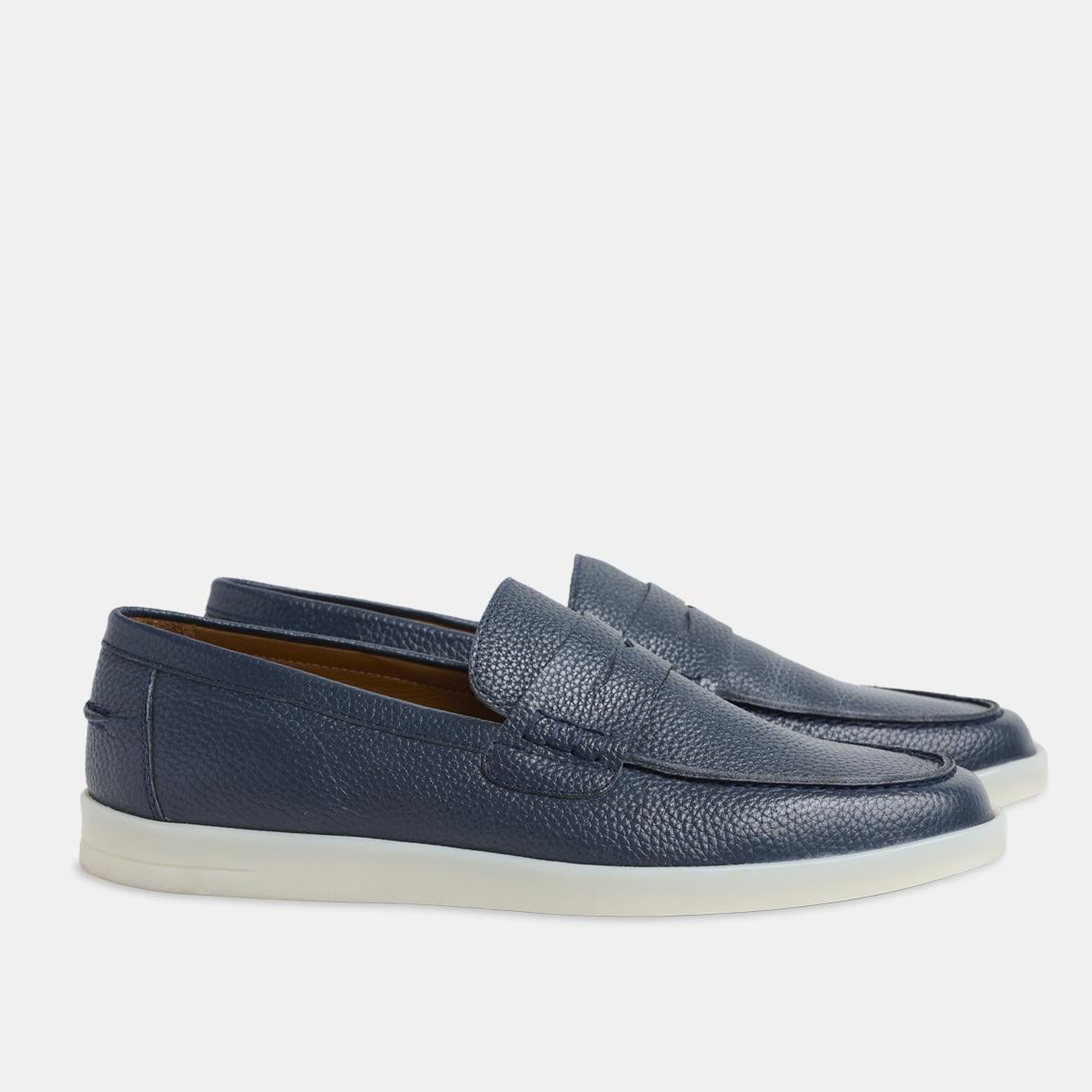 Erkek Lacivert Deri Loafer