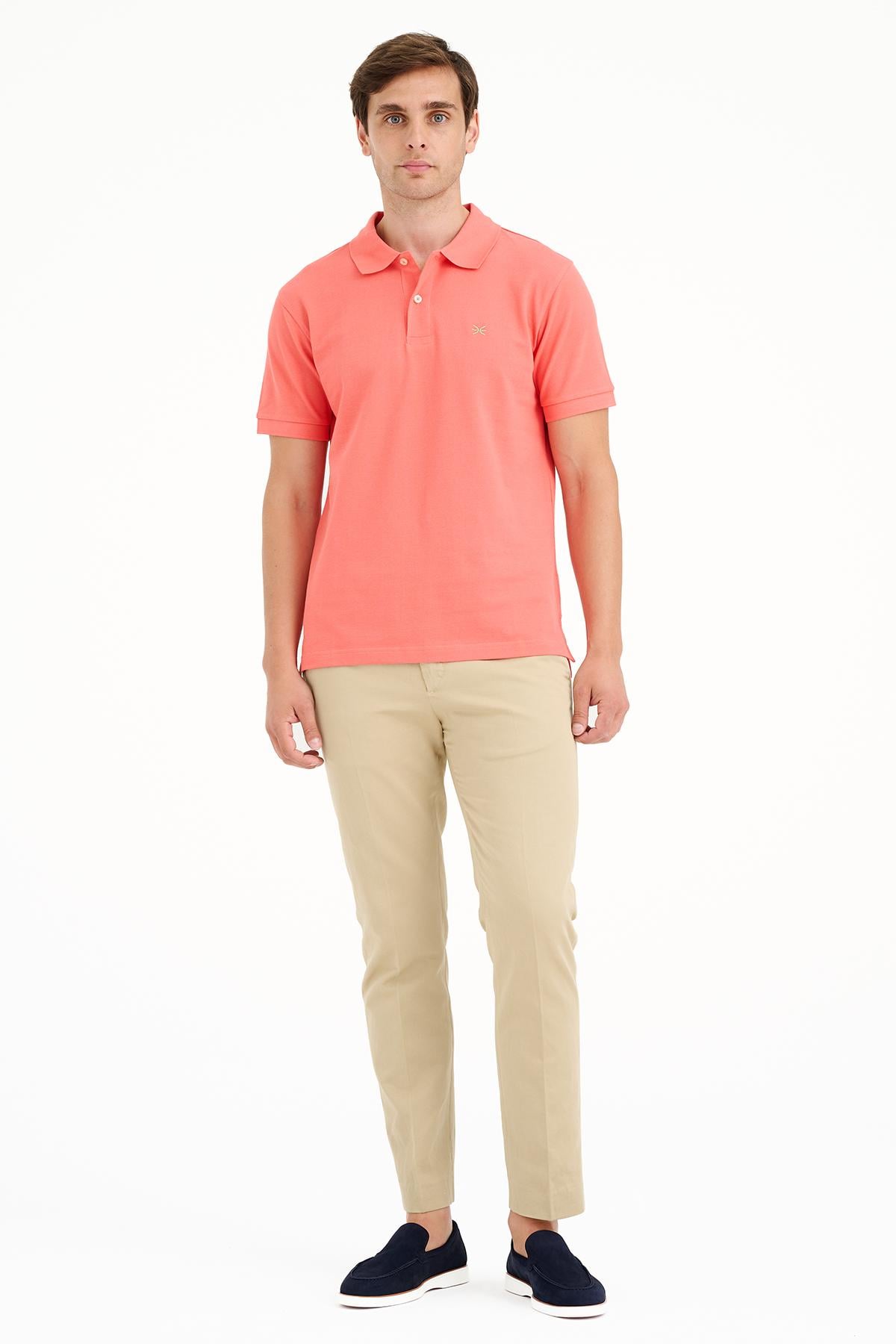 Erkek Turuncu Pike Polo Yaka T-Shirt