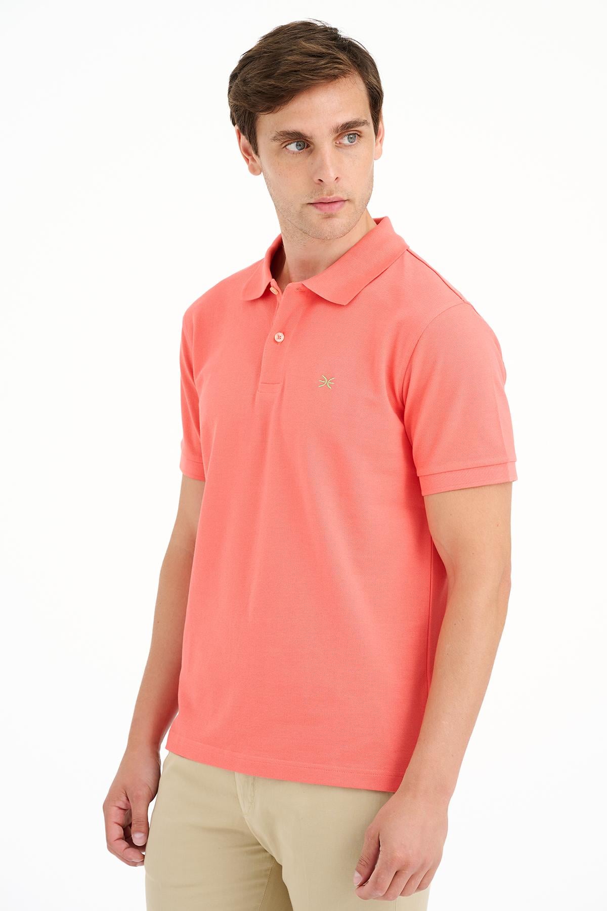 Erkek Turuncu Pike Polo Yaka T-Shirt