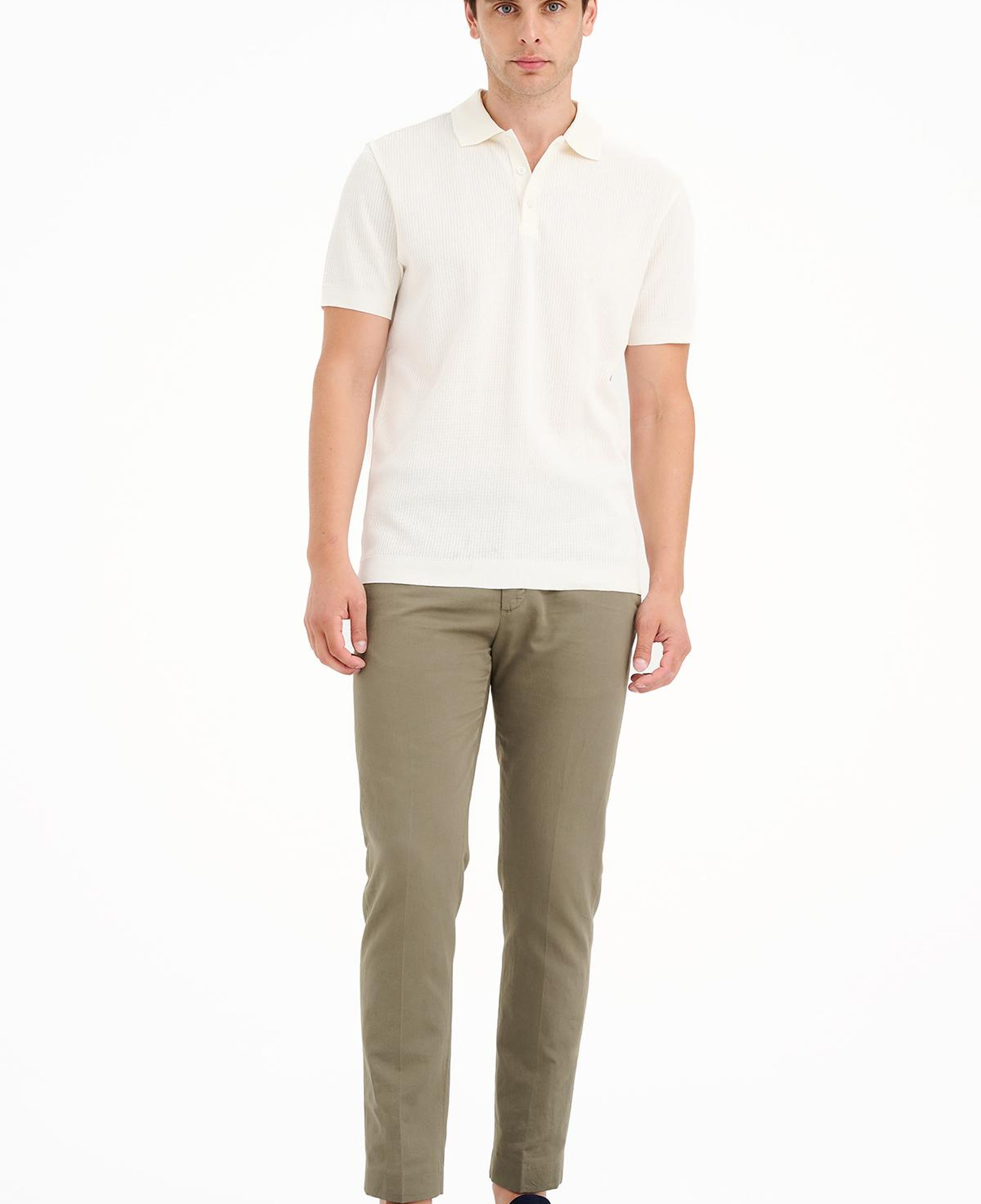 Erkek Ekru Polo Yaka T-Shirt