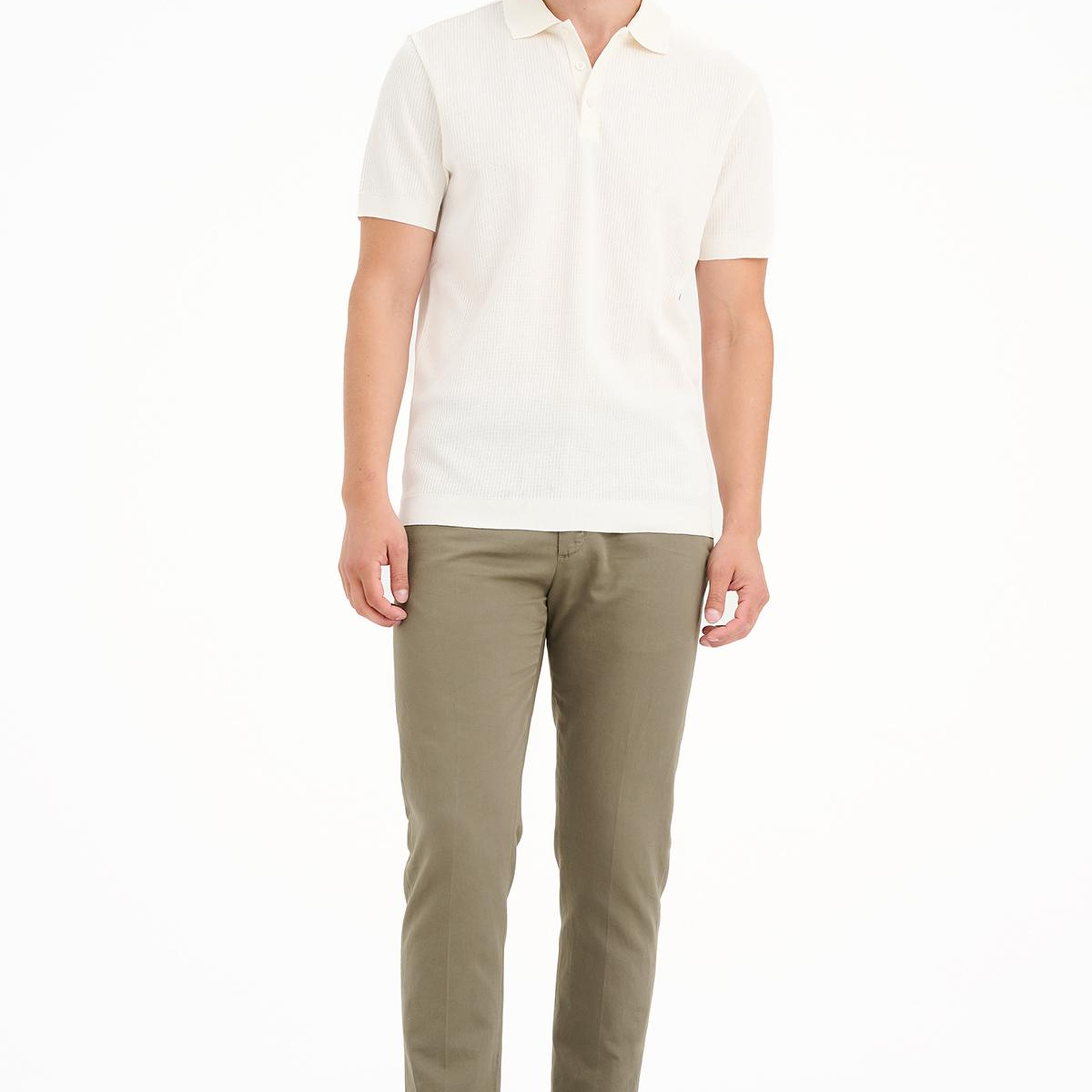 Erkek Ekru Polo Yaka T-Shirt