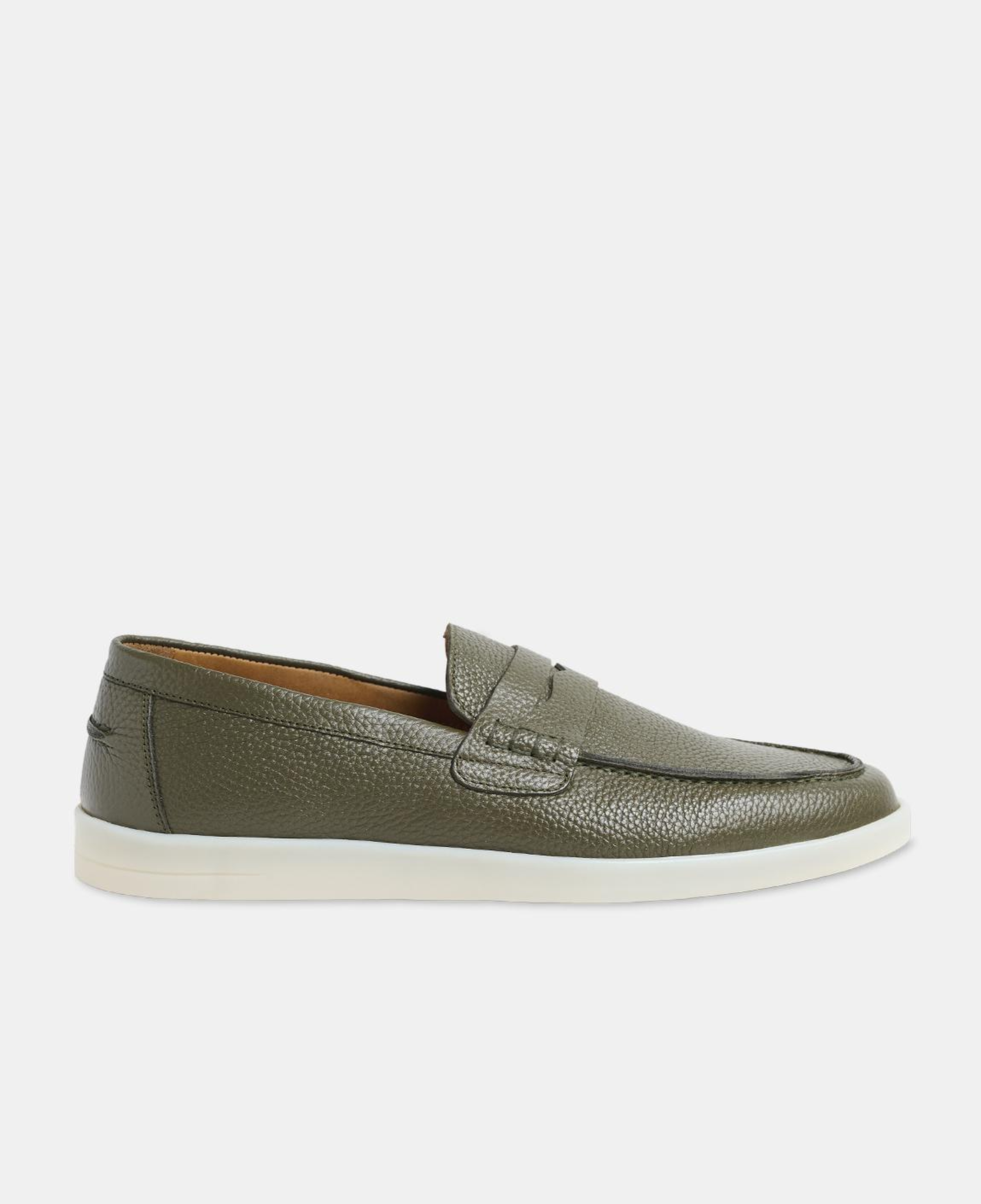 Erkek Haki Deri Loafer