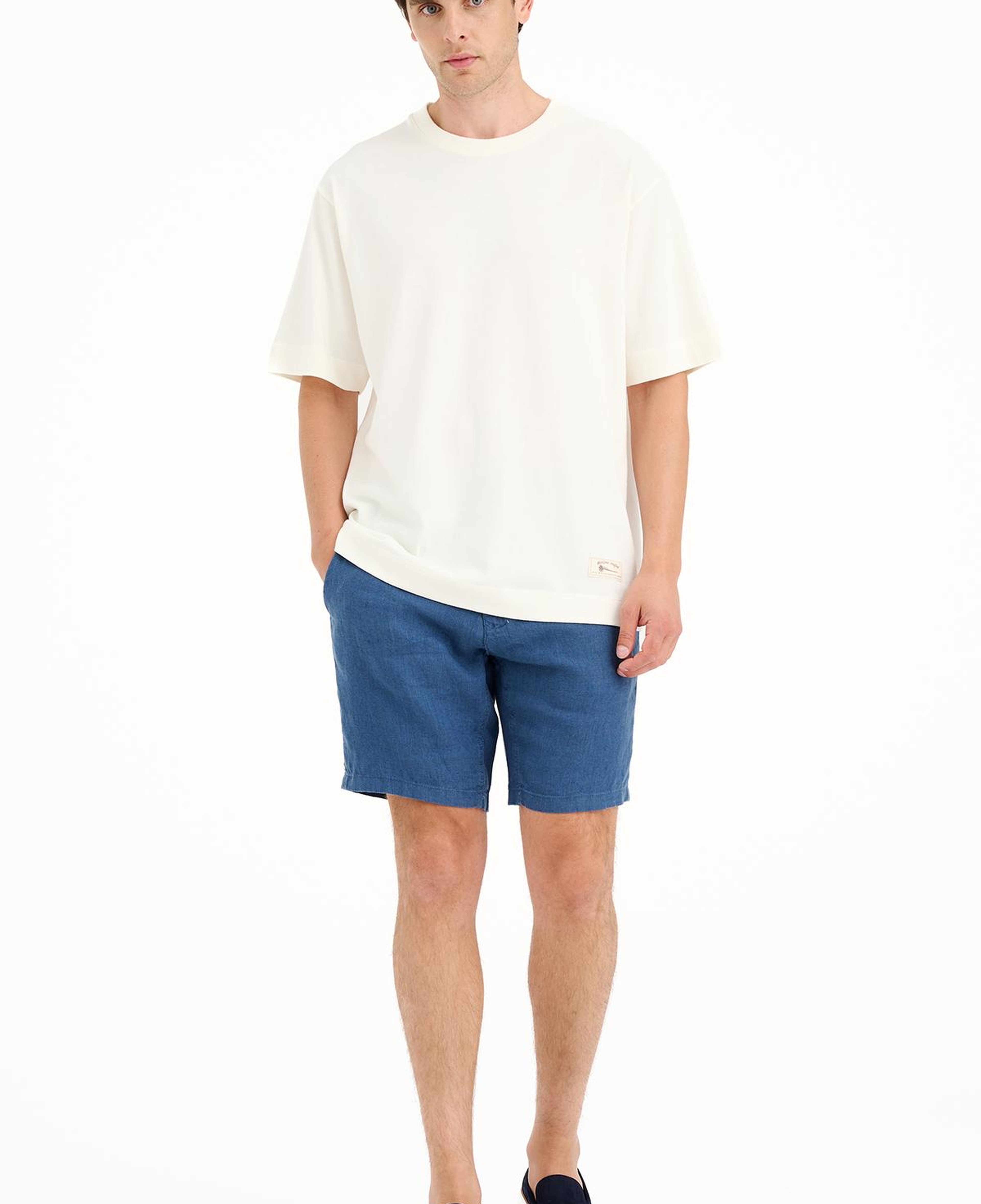 Erkek Beyaz Bisiklet Yaka Heavy Jersey T-Shirt