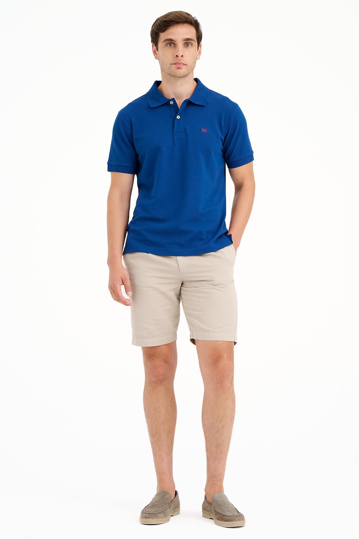 Erkek Açık Lacivert Pike Polo Yaka T-Shirt
