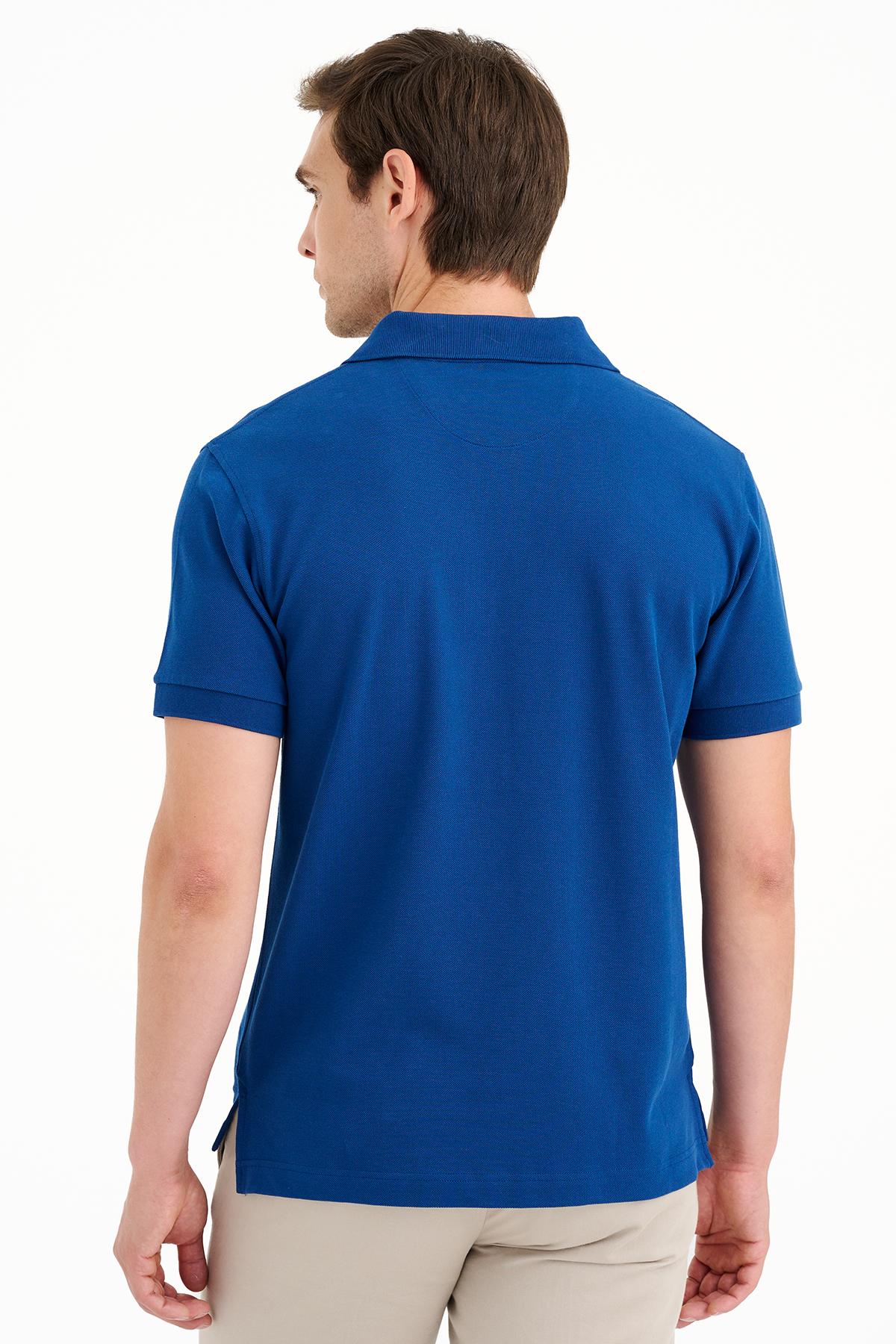 Erkek Açık Lacivert Pike Polo Yaka T-Shirt