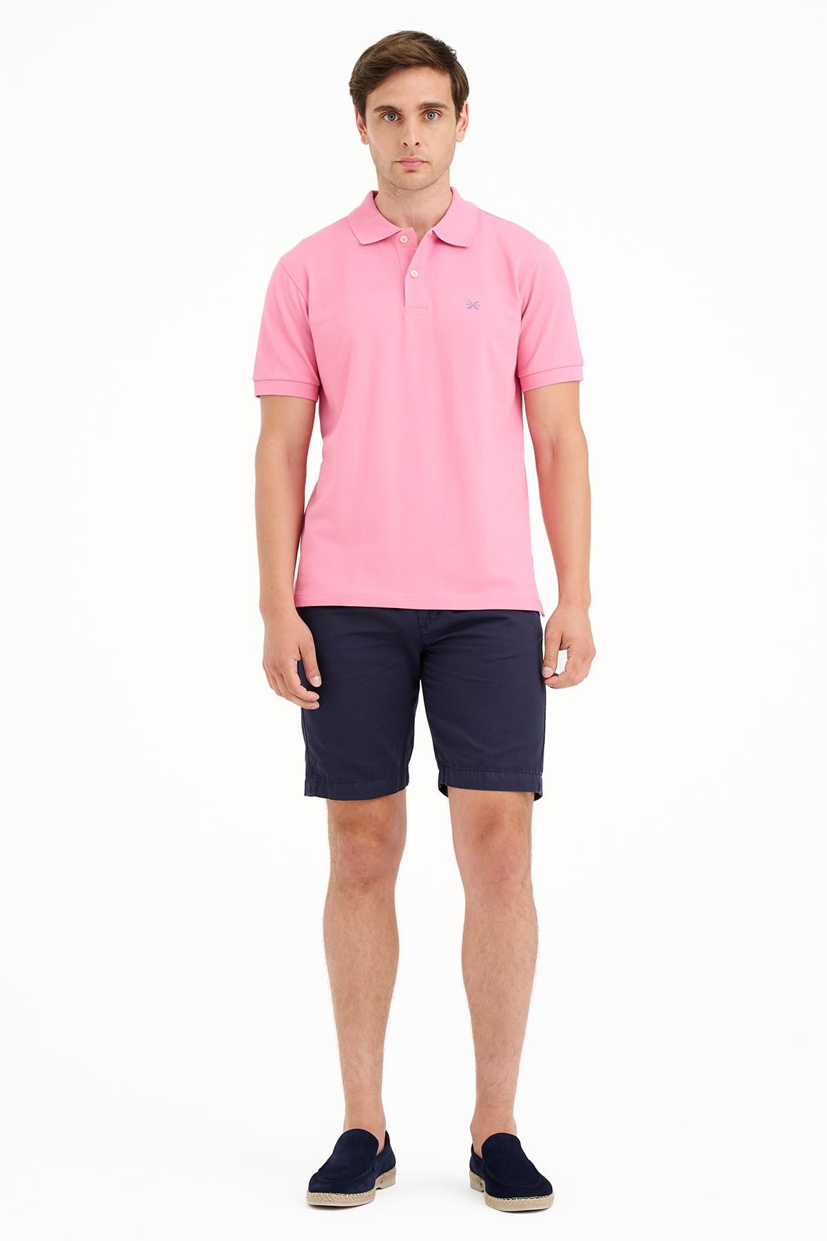 Erkek Pembe Pike Polo Yaka T-Shirt