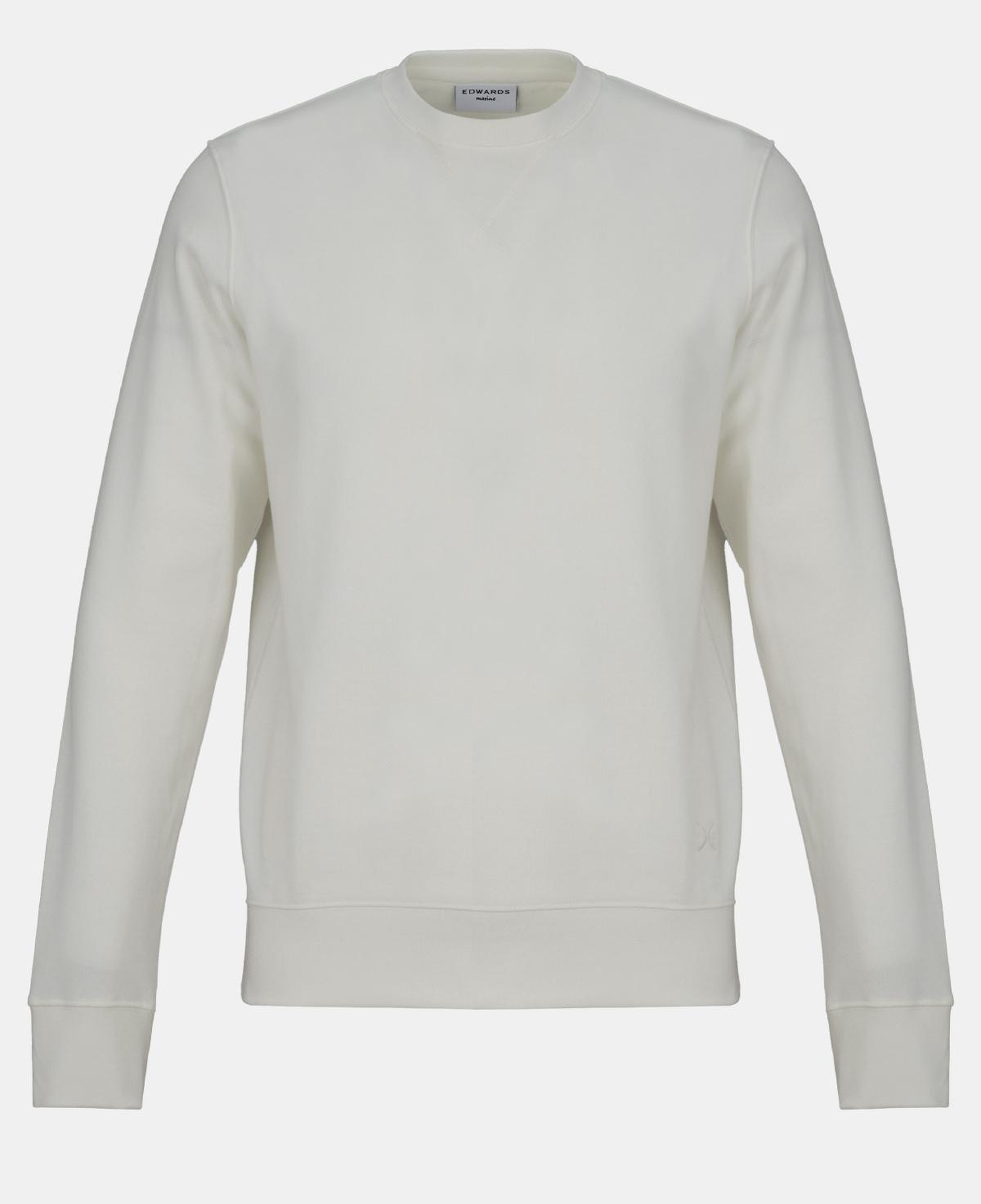 Erkek Beyaz Bisiklet Yaka Basic Sweatshirt
