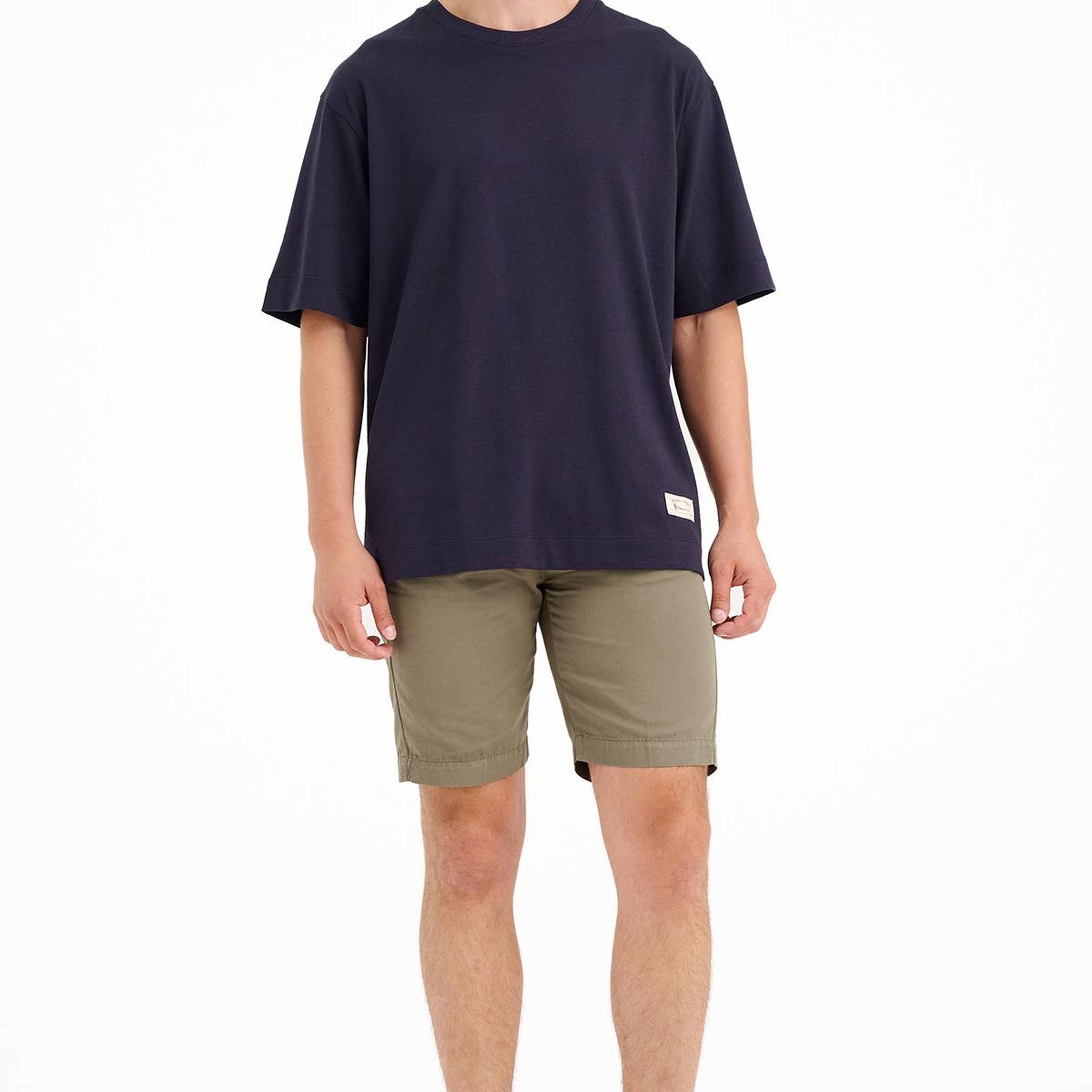 Erkek Lacivert Bisiklet Yaka Heavy Jersey T-Shirt