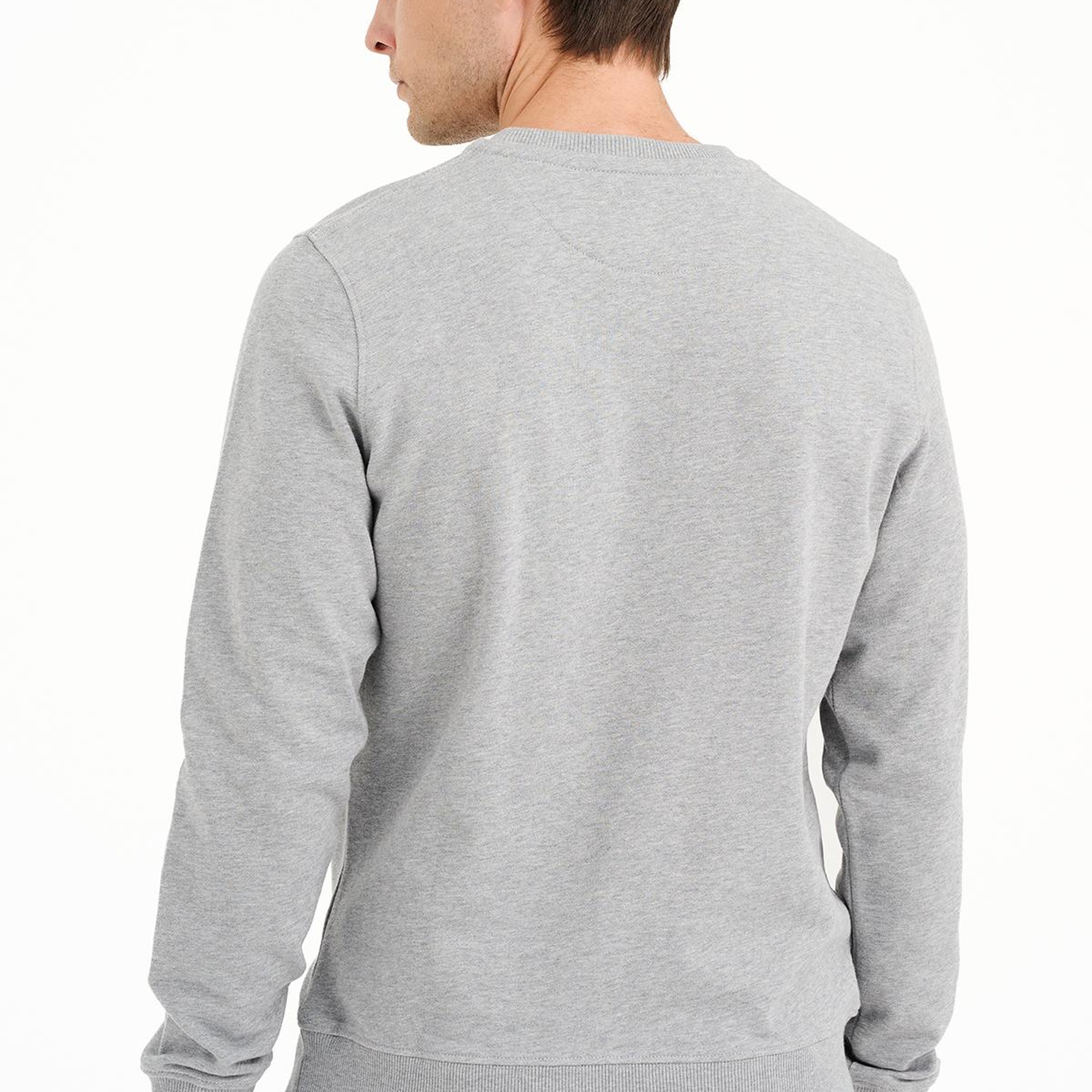 Erkek Gri Bisiklet Yaka Basic Sweatshirt