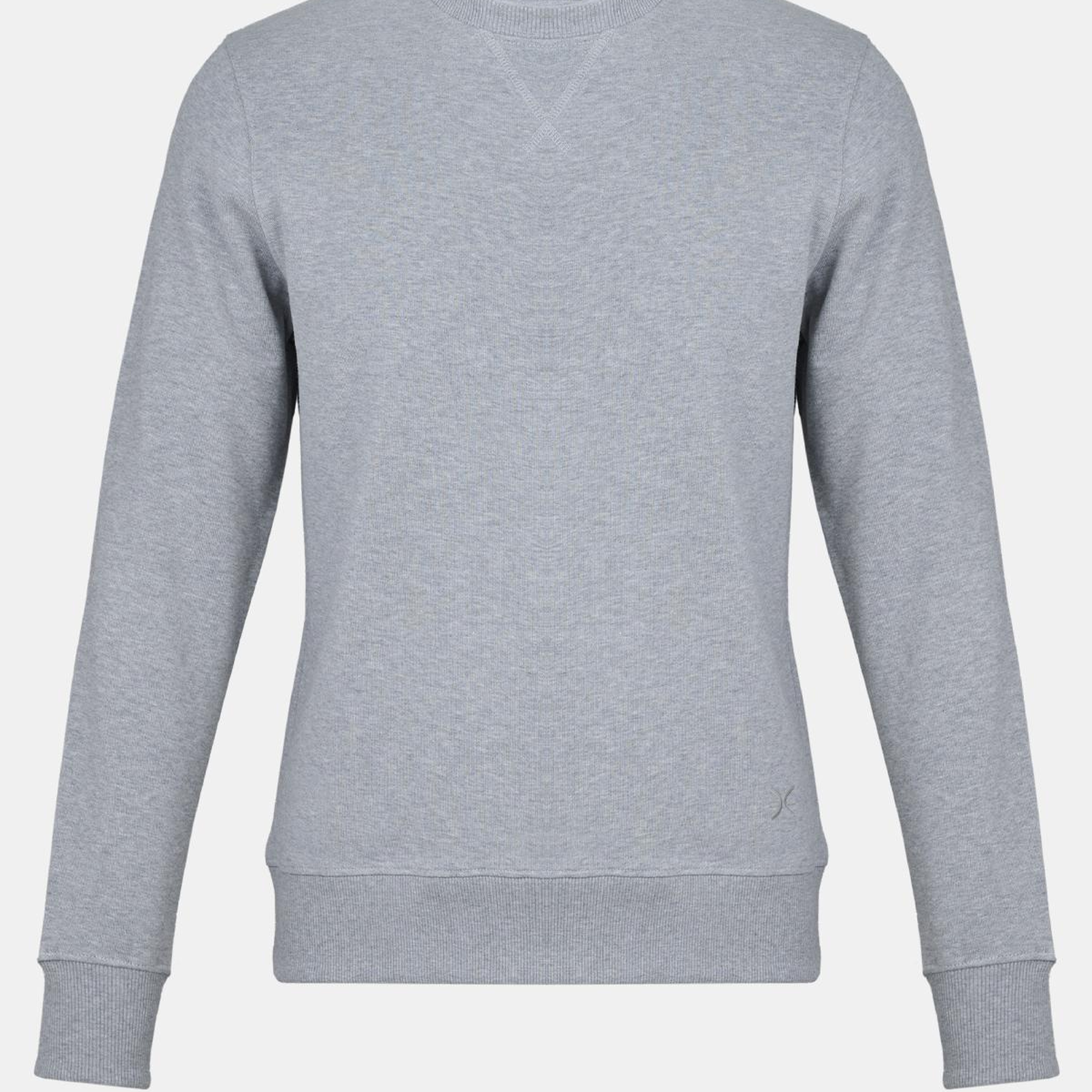Erkek Gri Bisiklet Yaka Basic Sweatshirt