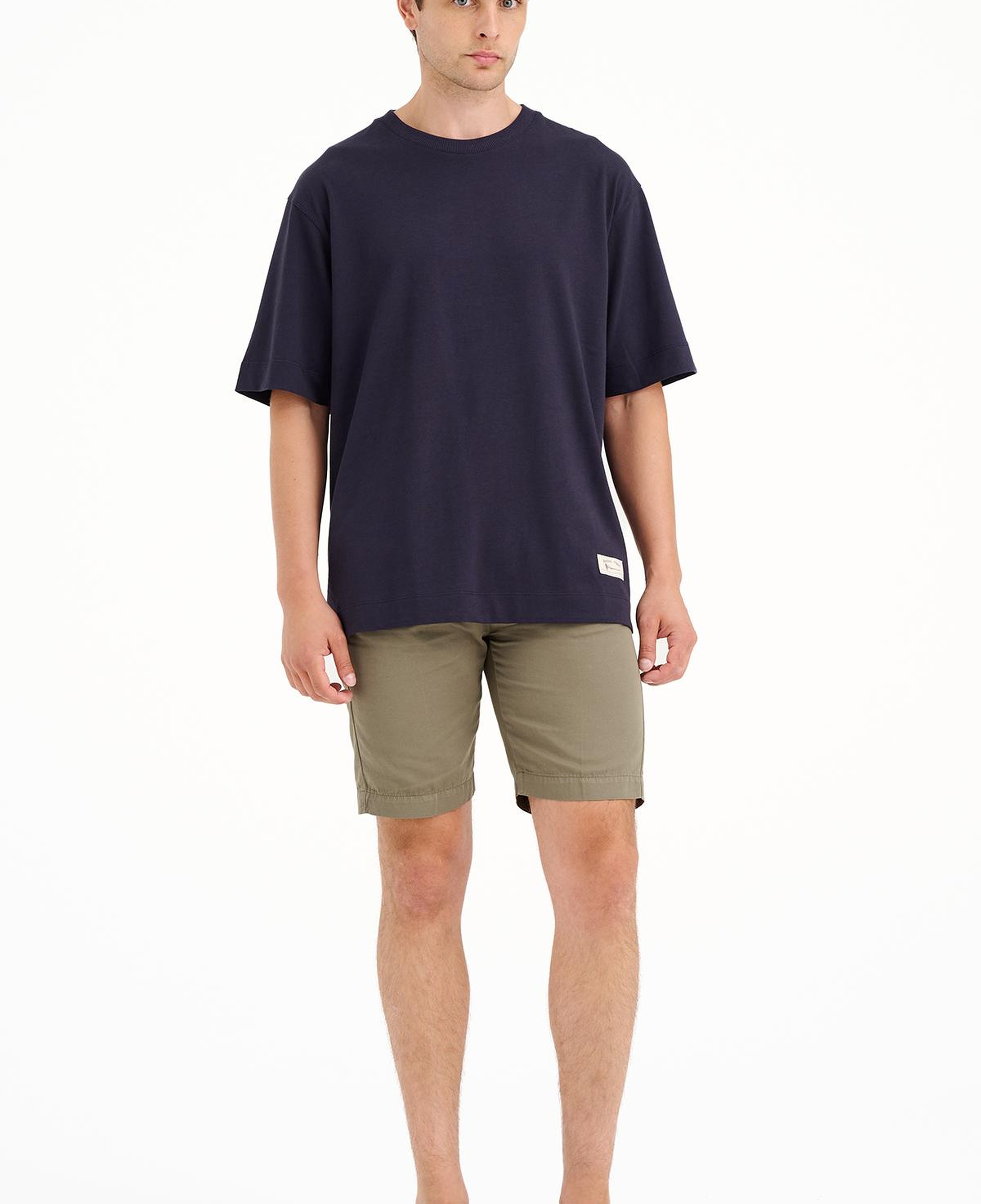 Erkek Lacivert Bisiklet Yaka Heavy Jersey T-Shirt