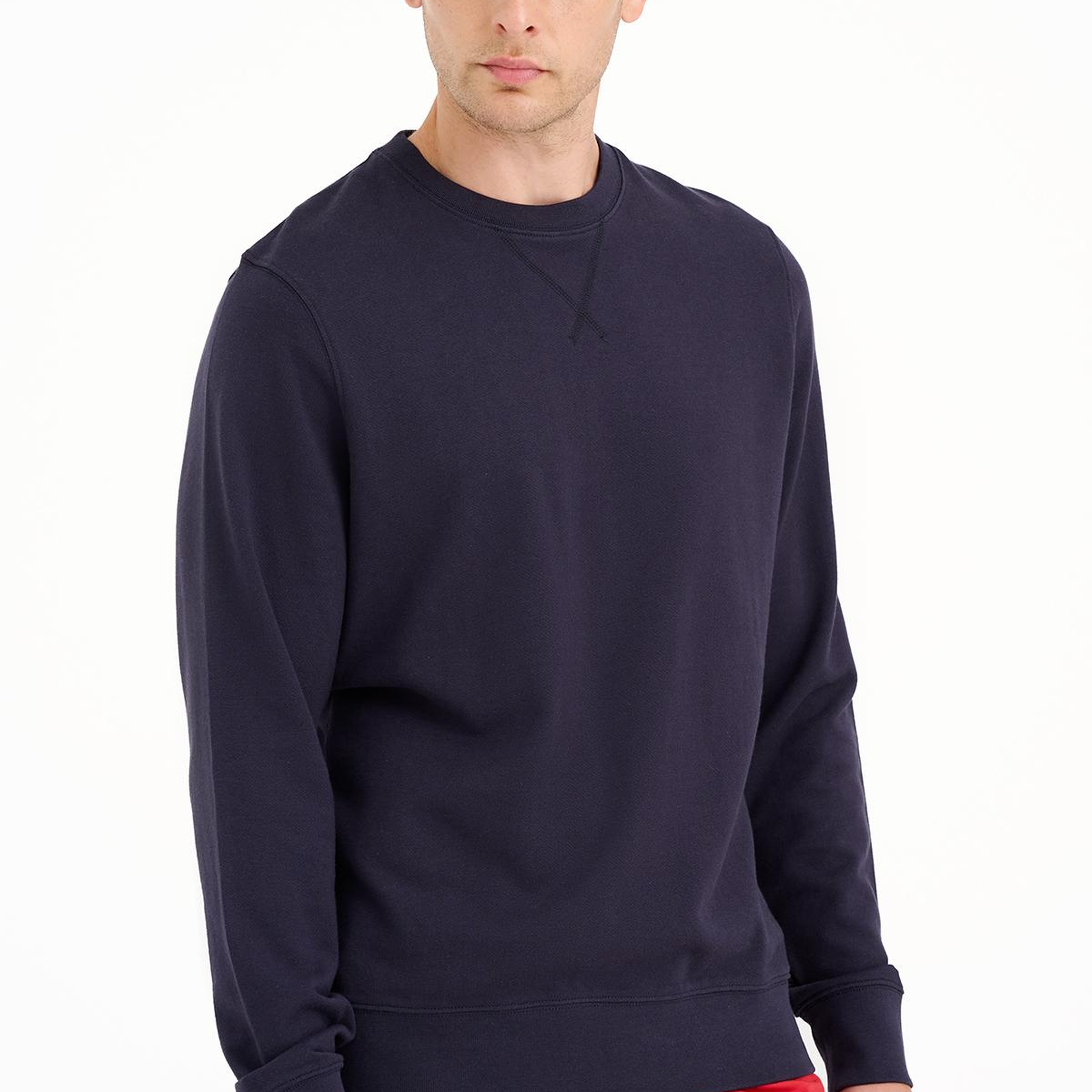 Erkek Lacivert Bisiklet Yaka Basic Sweatshirt