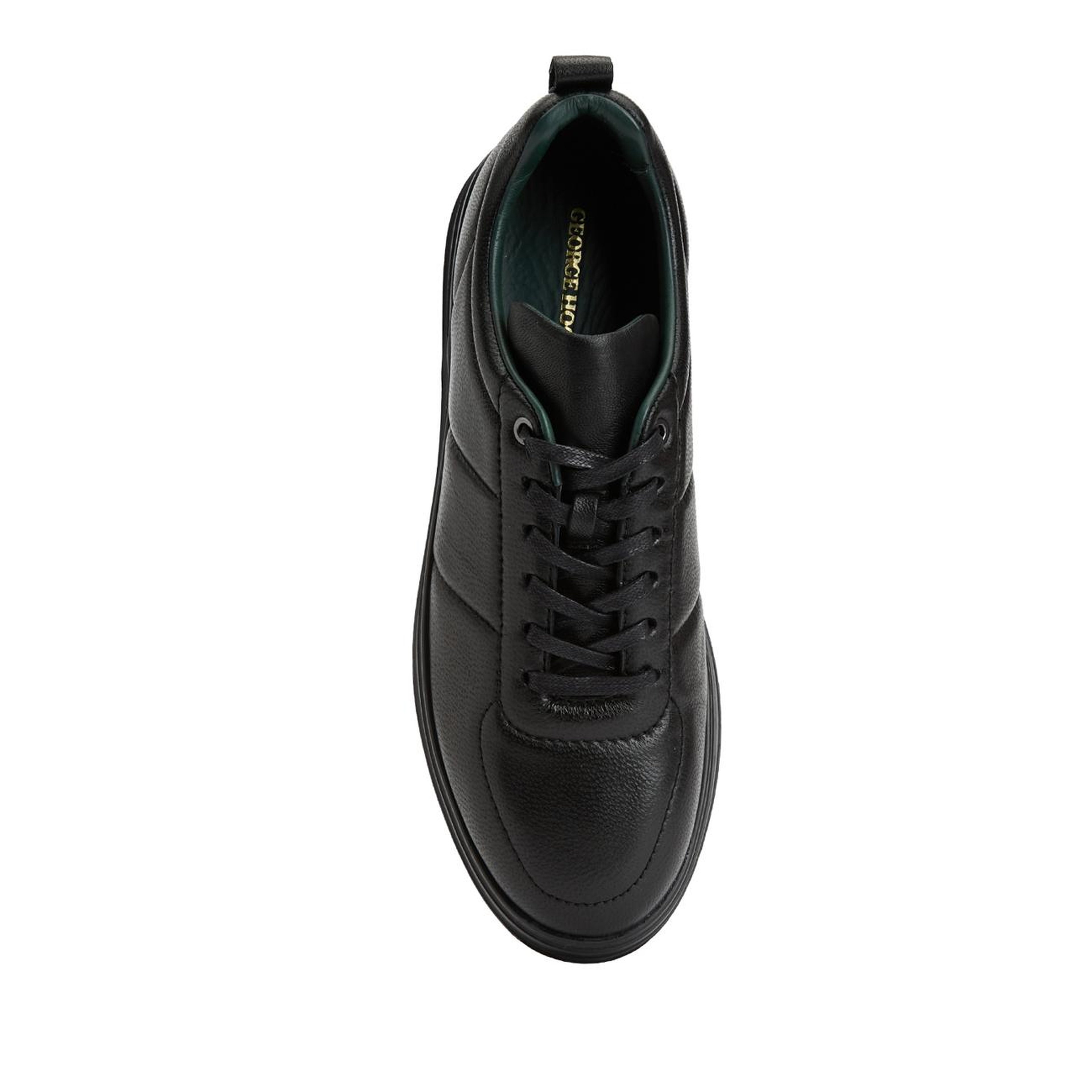 George Hogg Erkek Siyah Deri Sneaker
