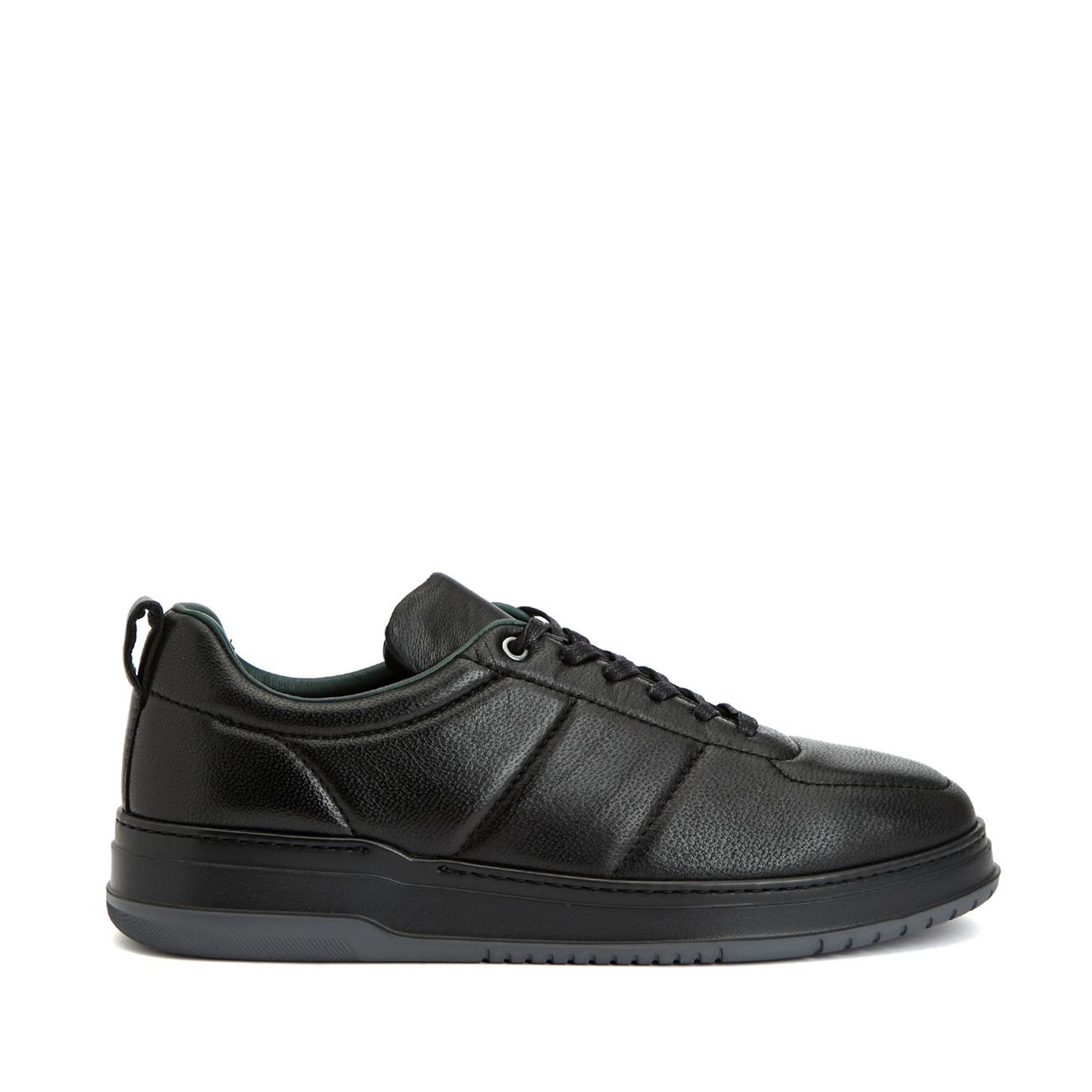 George Hogg Erkek Siyah Deri Sneaker