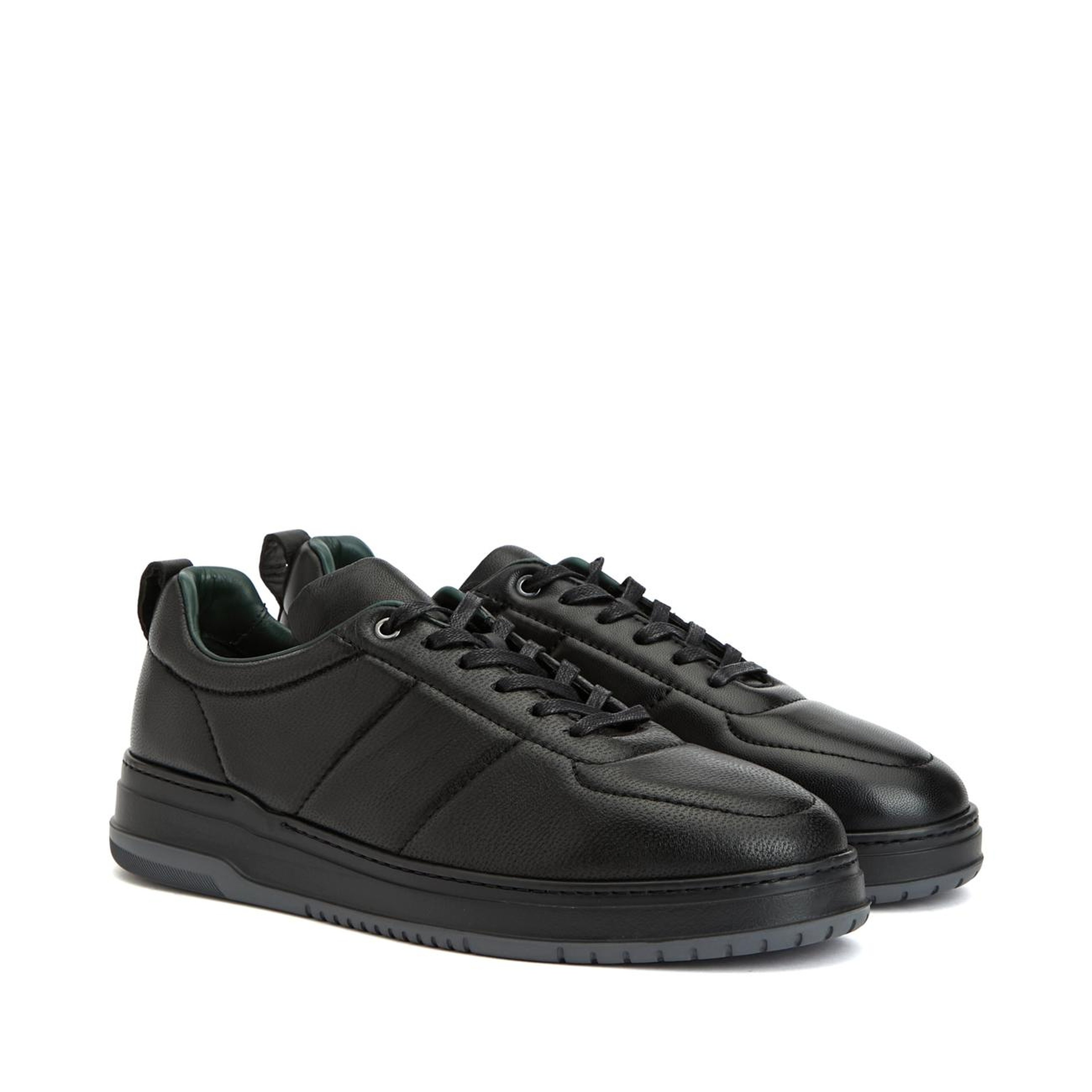 George Hogg Erkek Siyah Deri Sneaker