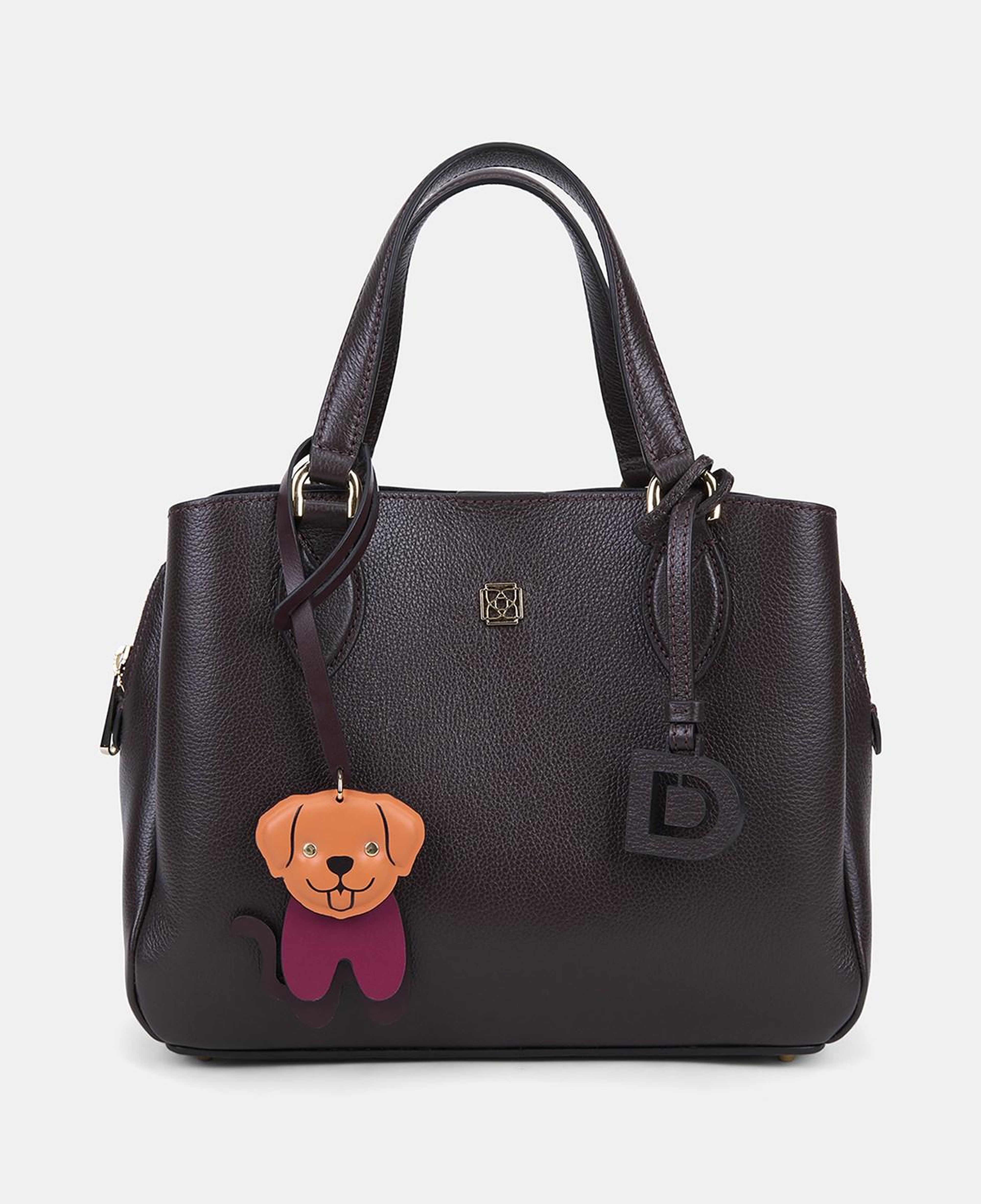 Turuncu Köpek Figürlü Deri Charm