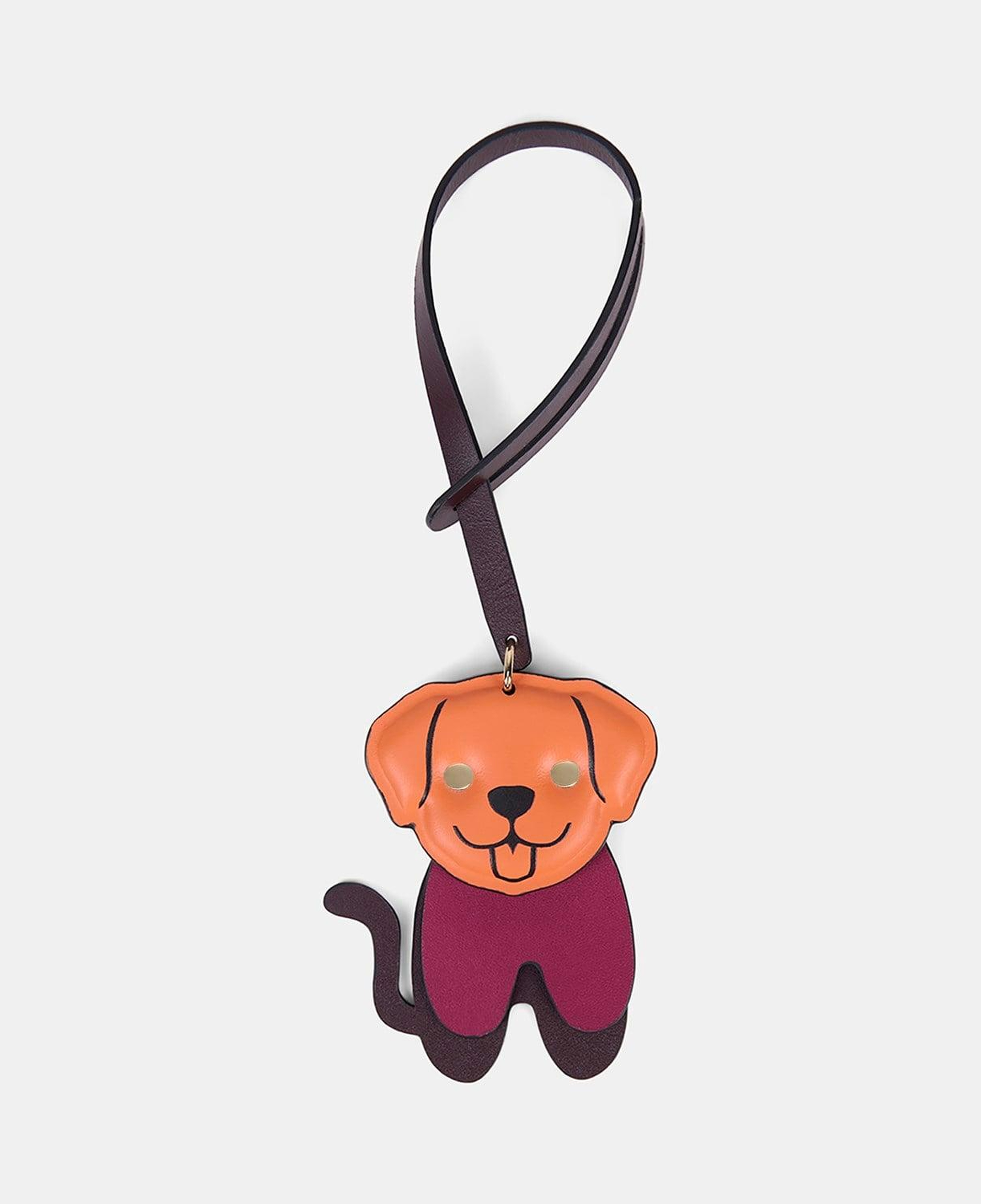Turuncu Köpek Figürlü Deri Charm