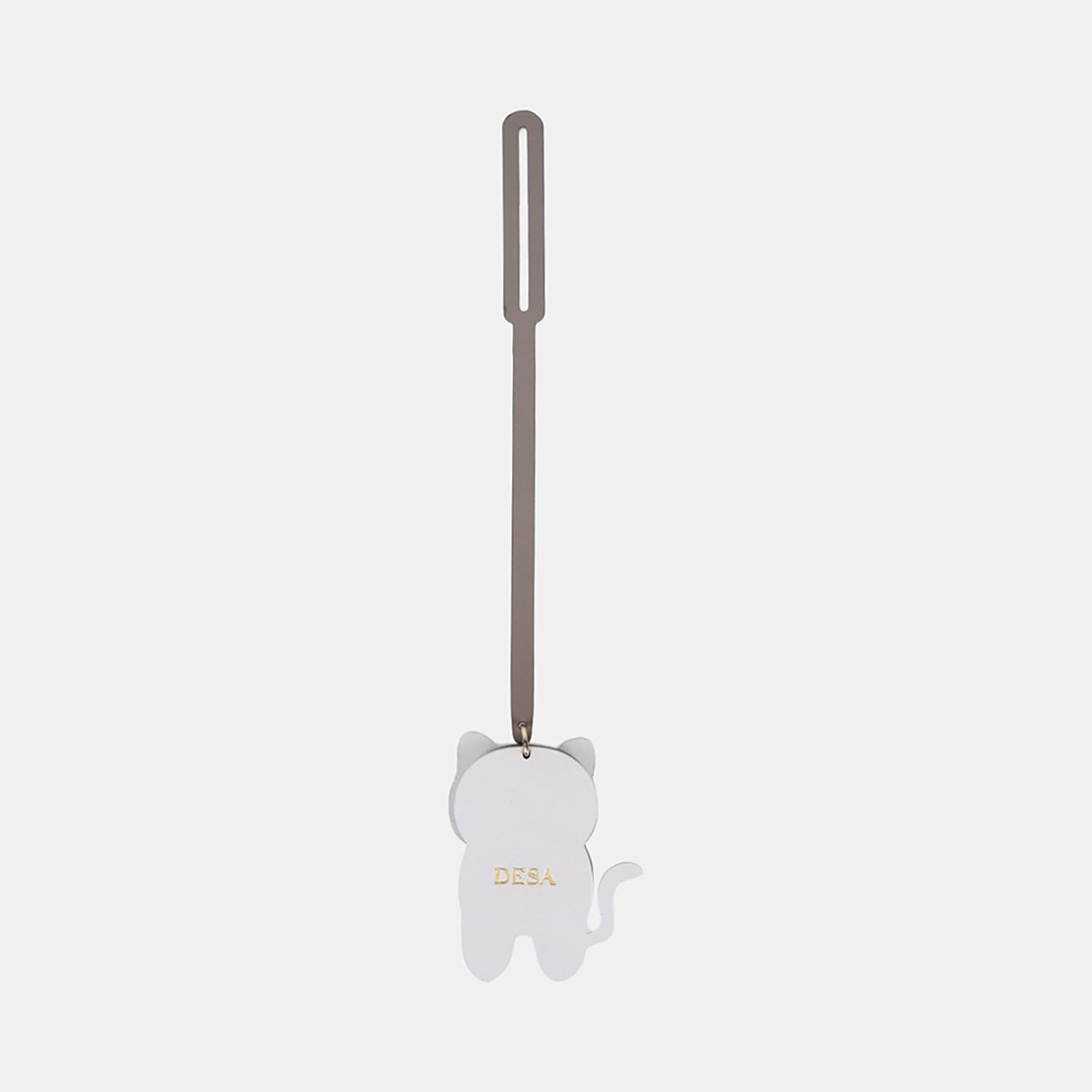 Bej Kedi Figürlü Deri Charm