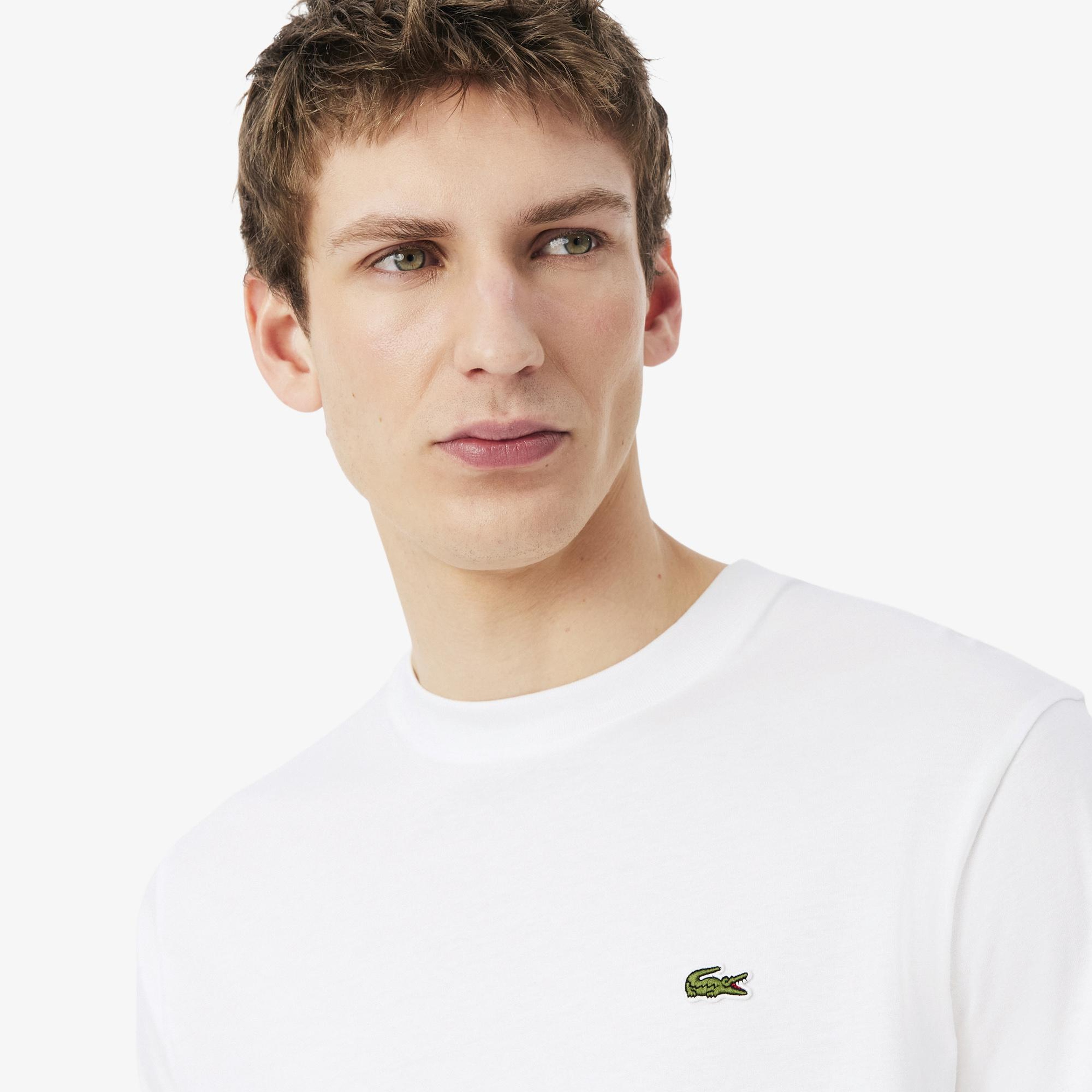 Erkek Classic Fit Bisiklet Yaka Beyaz T-Shirt