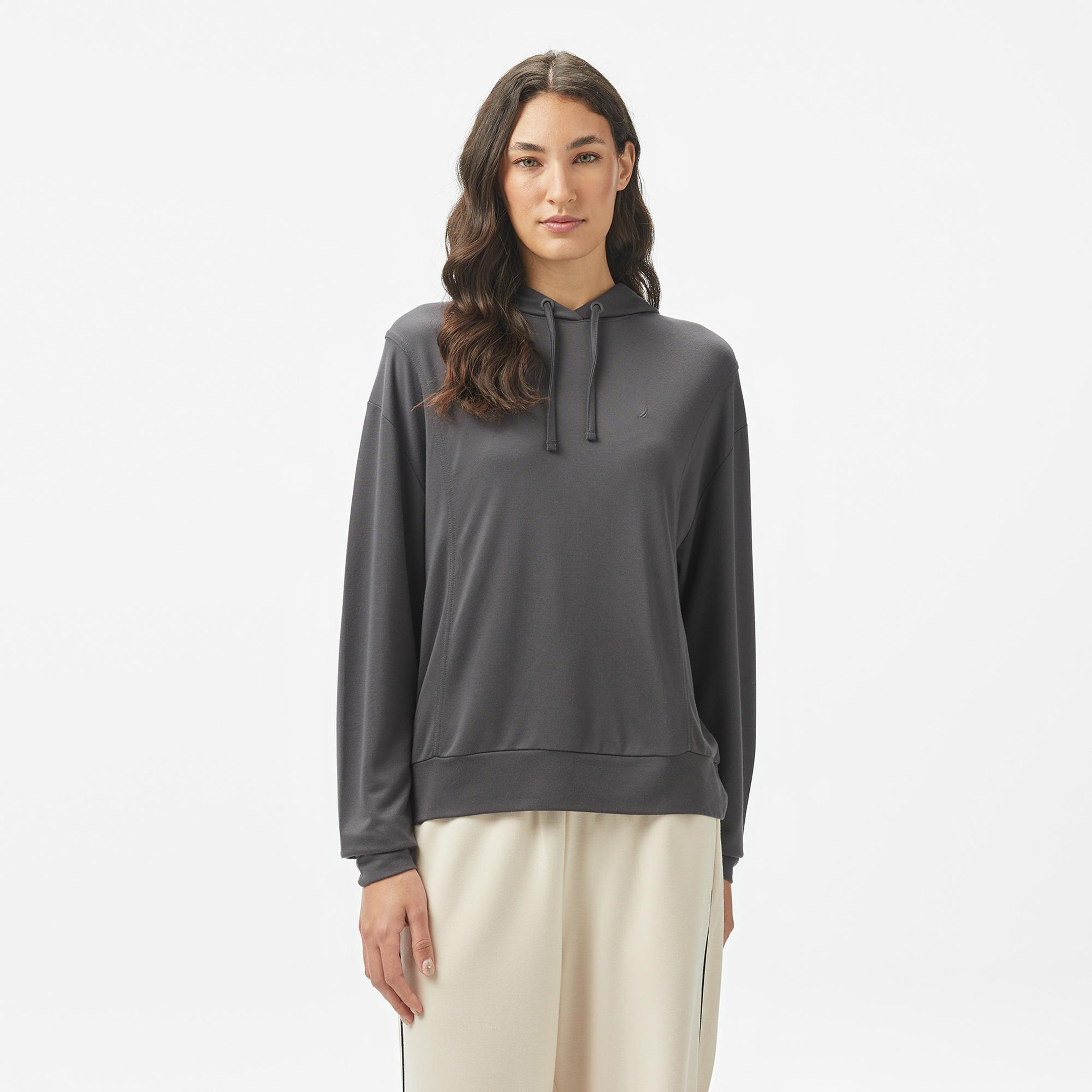 Nautica Kadın Gri Regular Fit Kapüşonlu Sweatshirt