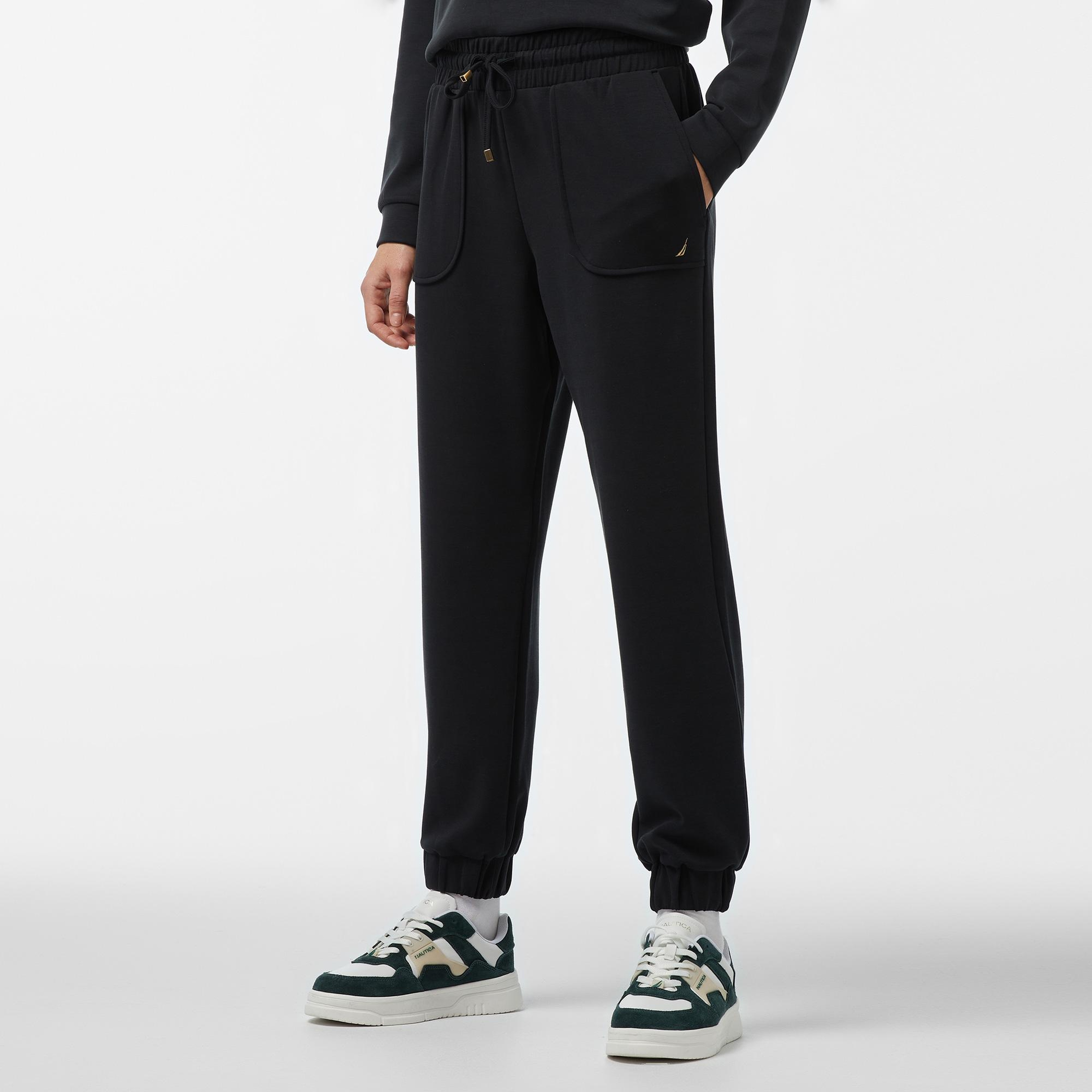 Nautica Kadın Siyah Regular Fit Modal Karışımlı Eşofman Altı