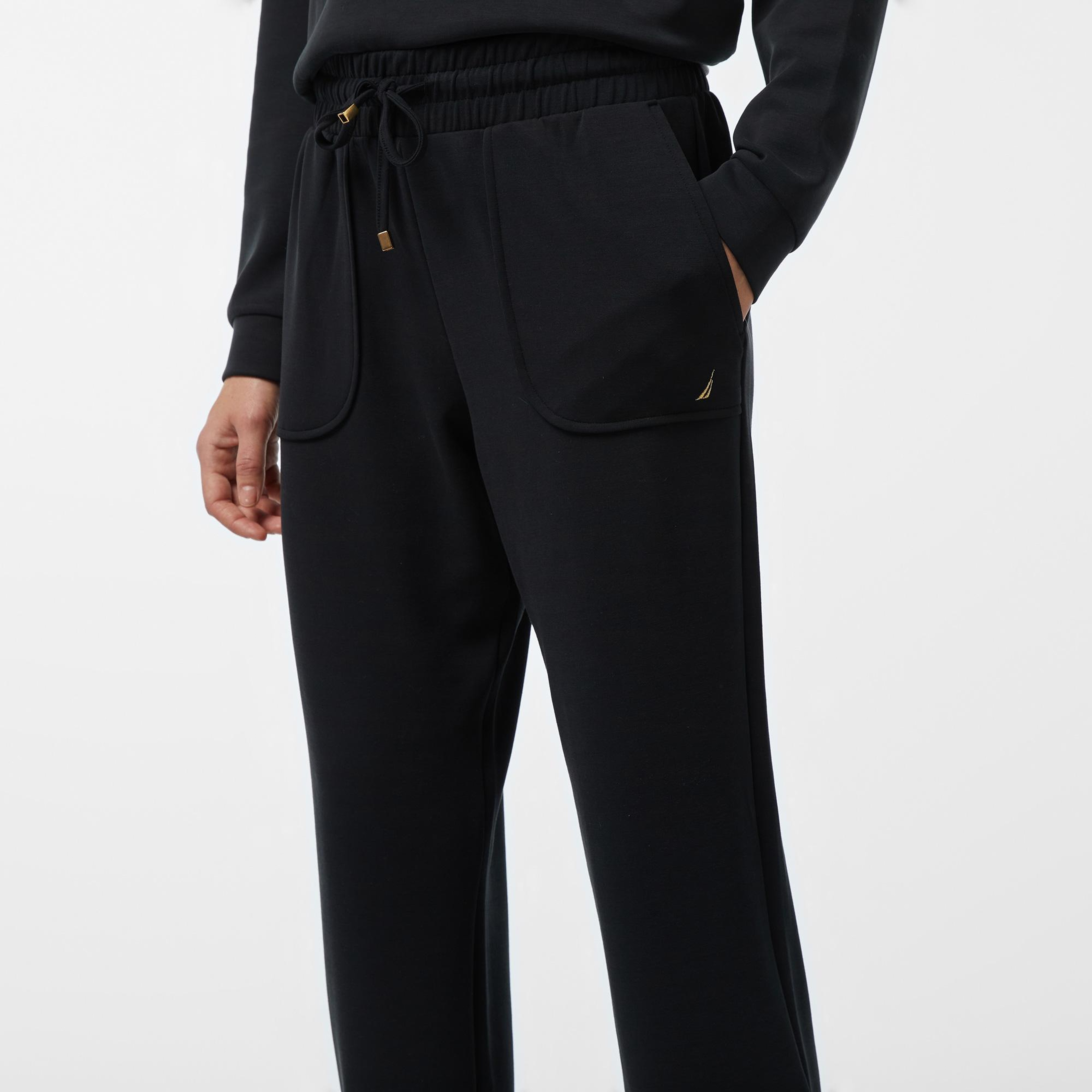 Nautica Kadın Siyah Regular Fit Modal Karışımlı Eşofman Altı