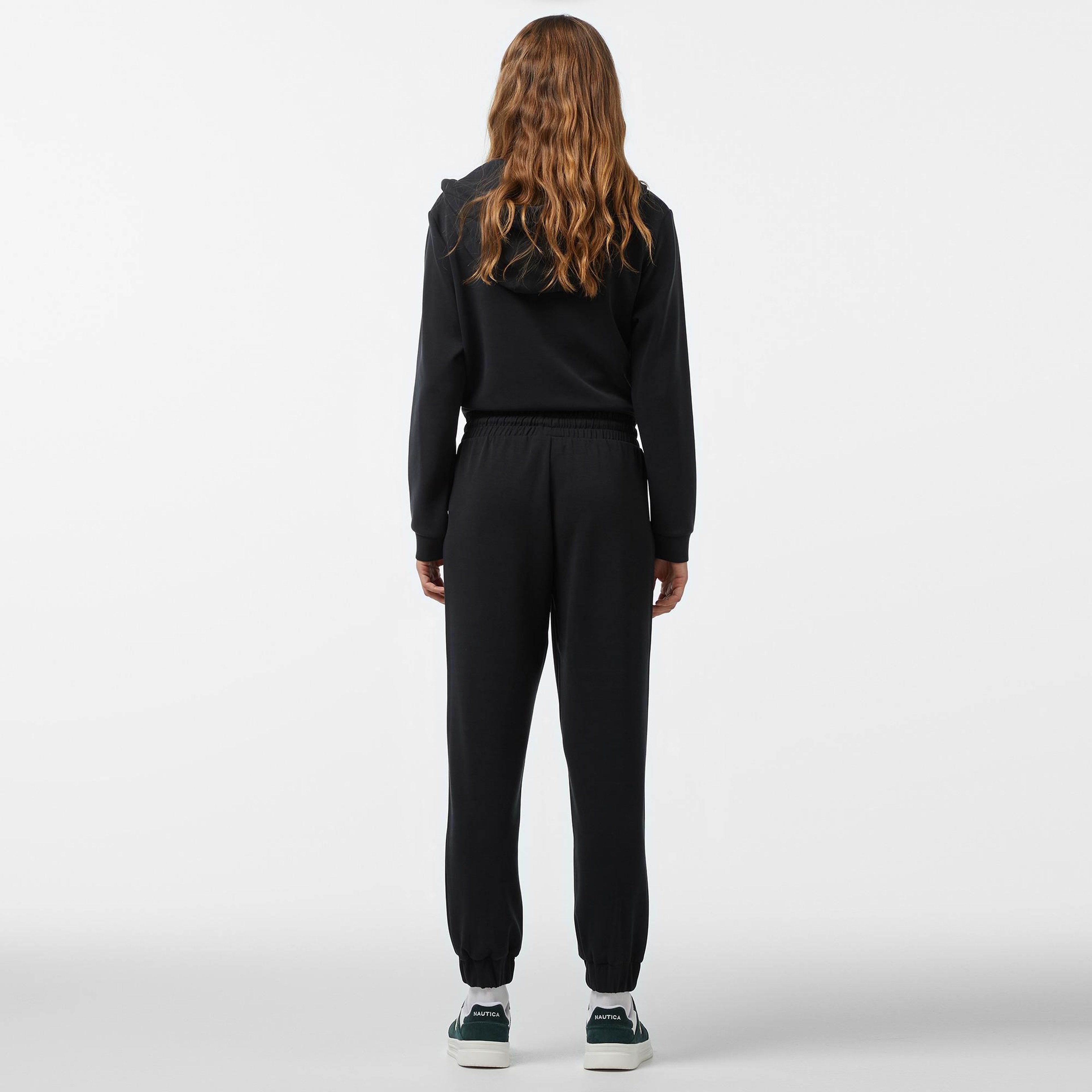 Nautica Kadın Siyah Regular Fit Modal Karışımlı Eşofman Altı