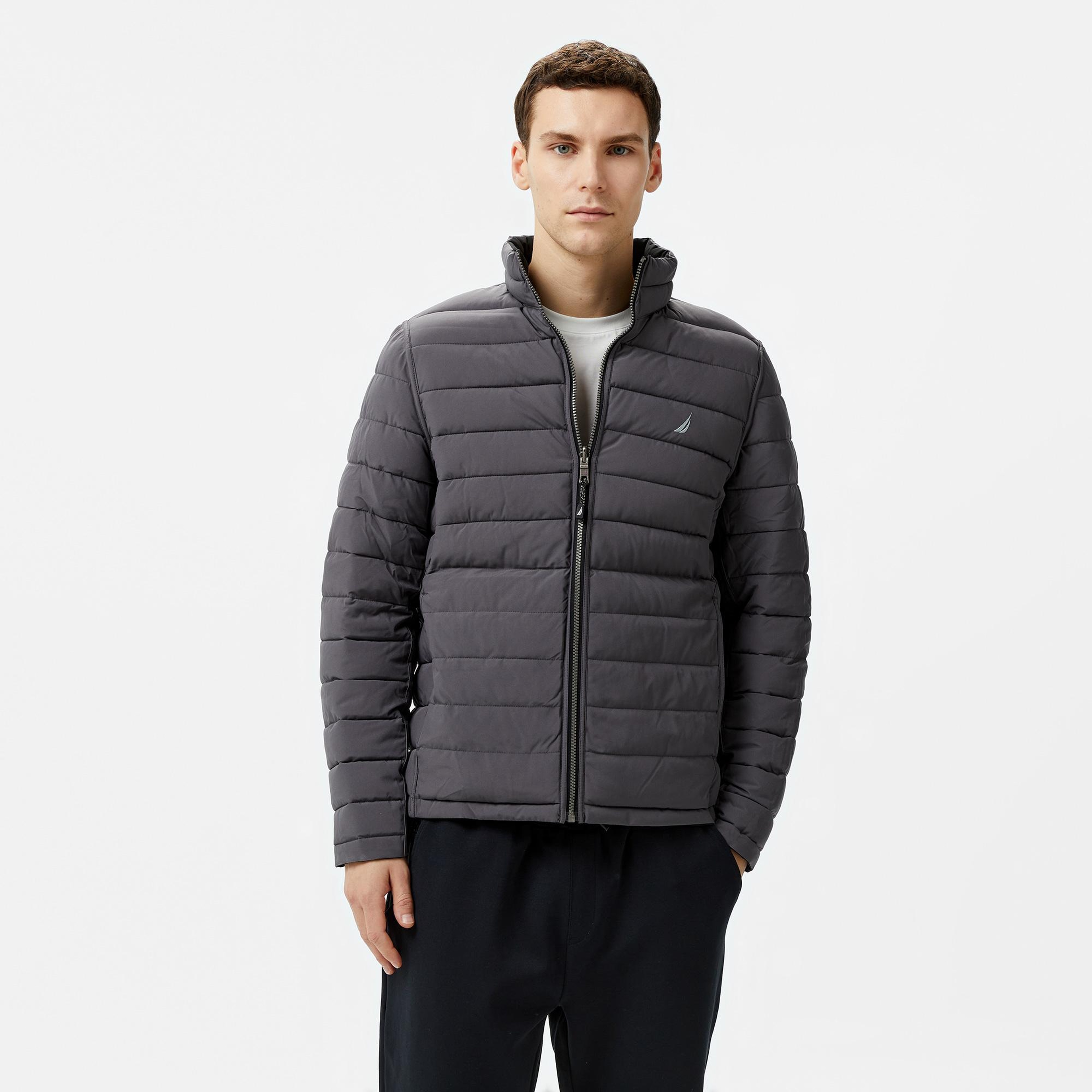 Nautica Erkek Siyah Regular Fit Çift Taraflı Mont