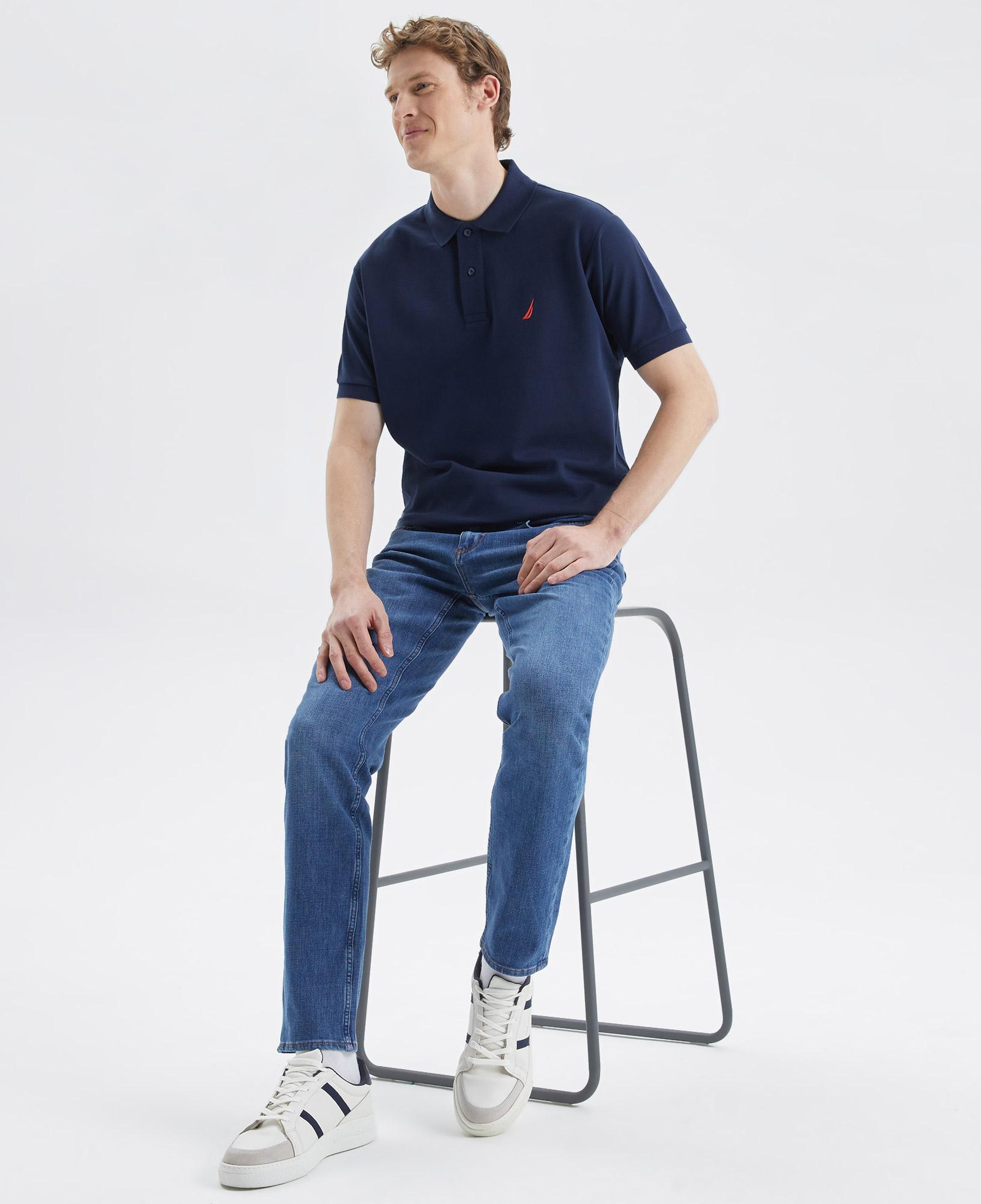 Nautica Erkek Lacivert Classic Fit Kısa Kollu Polo Yaka T-Shirt