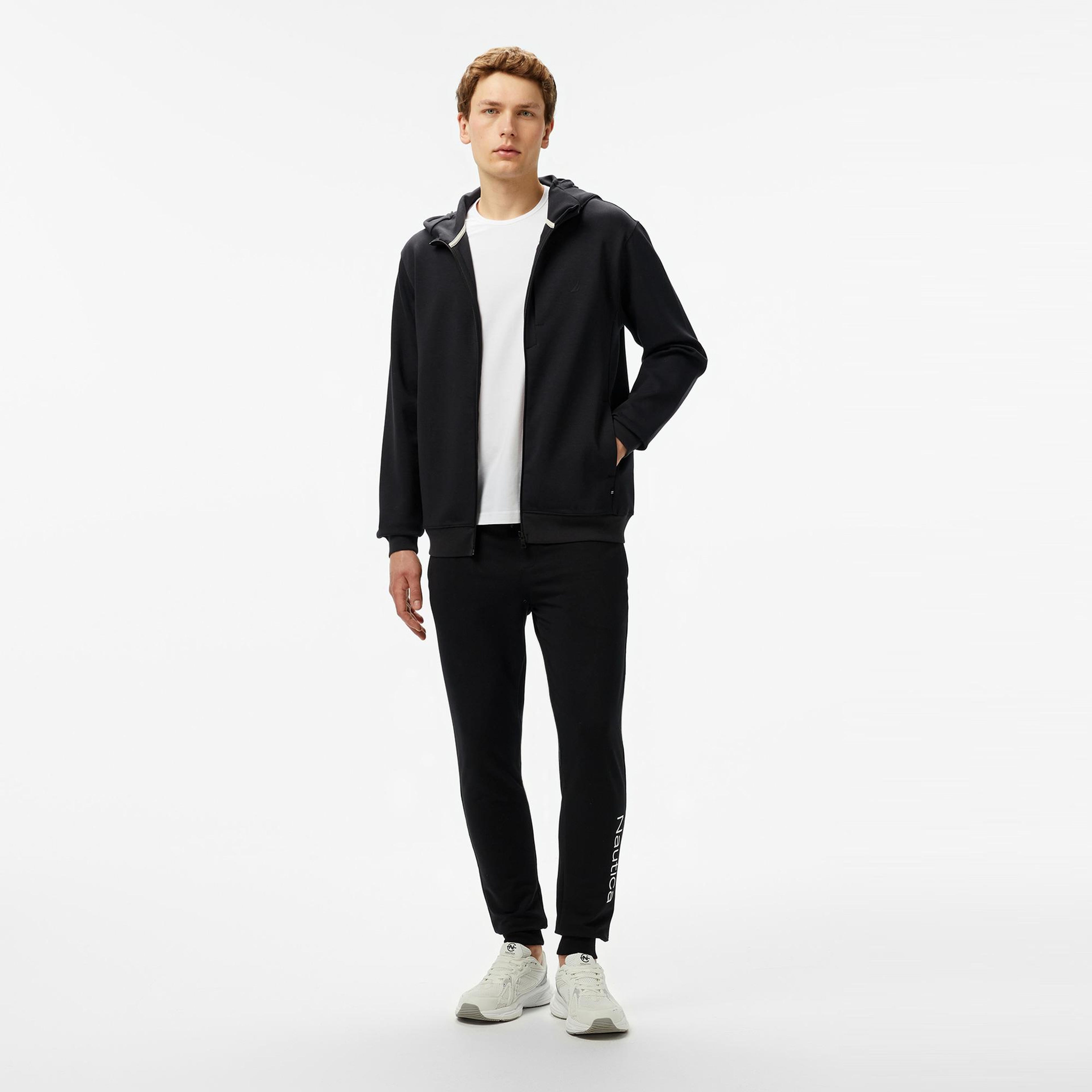 Nautica Erkek Siyah Regular Fit Kapüşonlu Sweatshirt