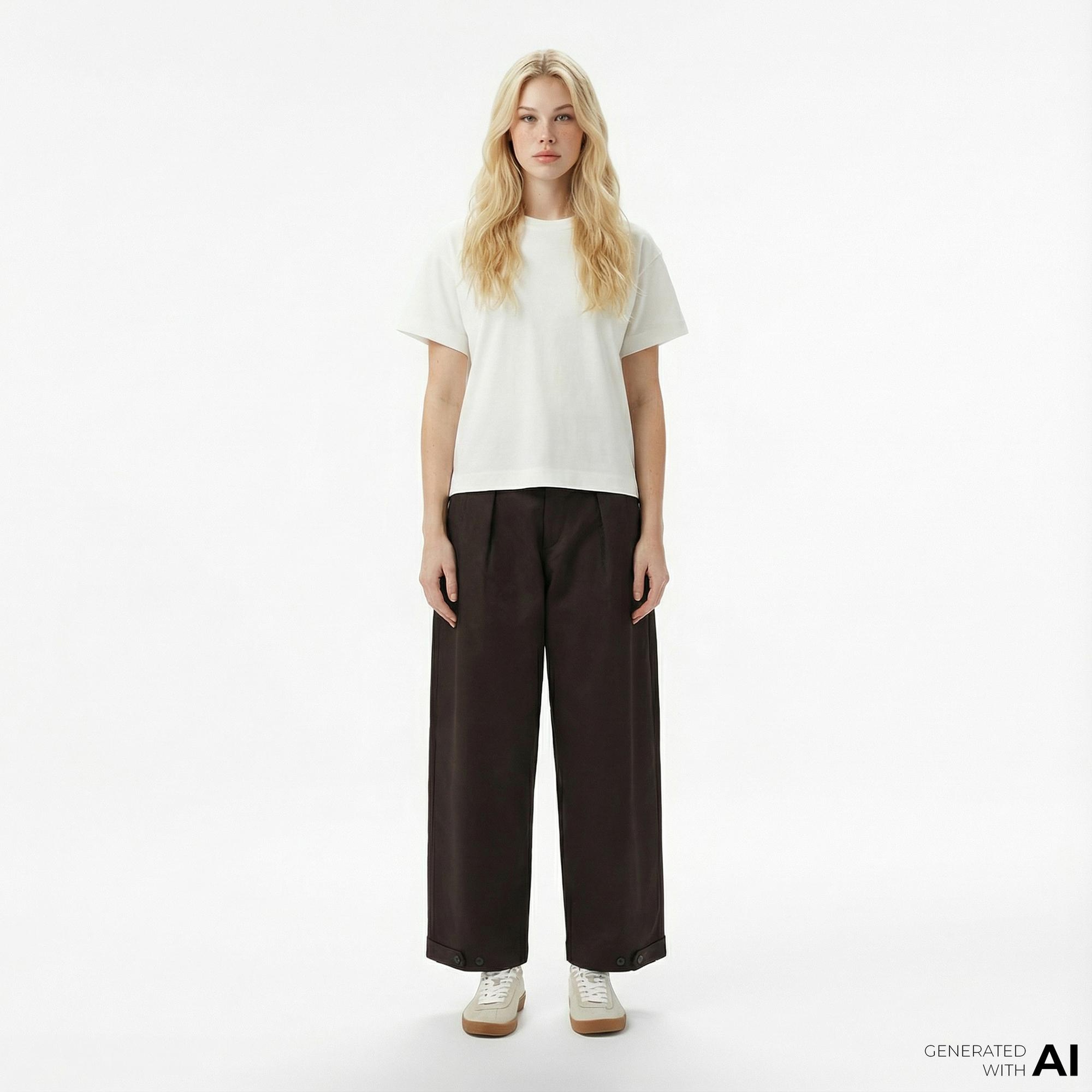 Kadın Relaxed Fit Kahverengi Chino Pantolon