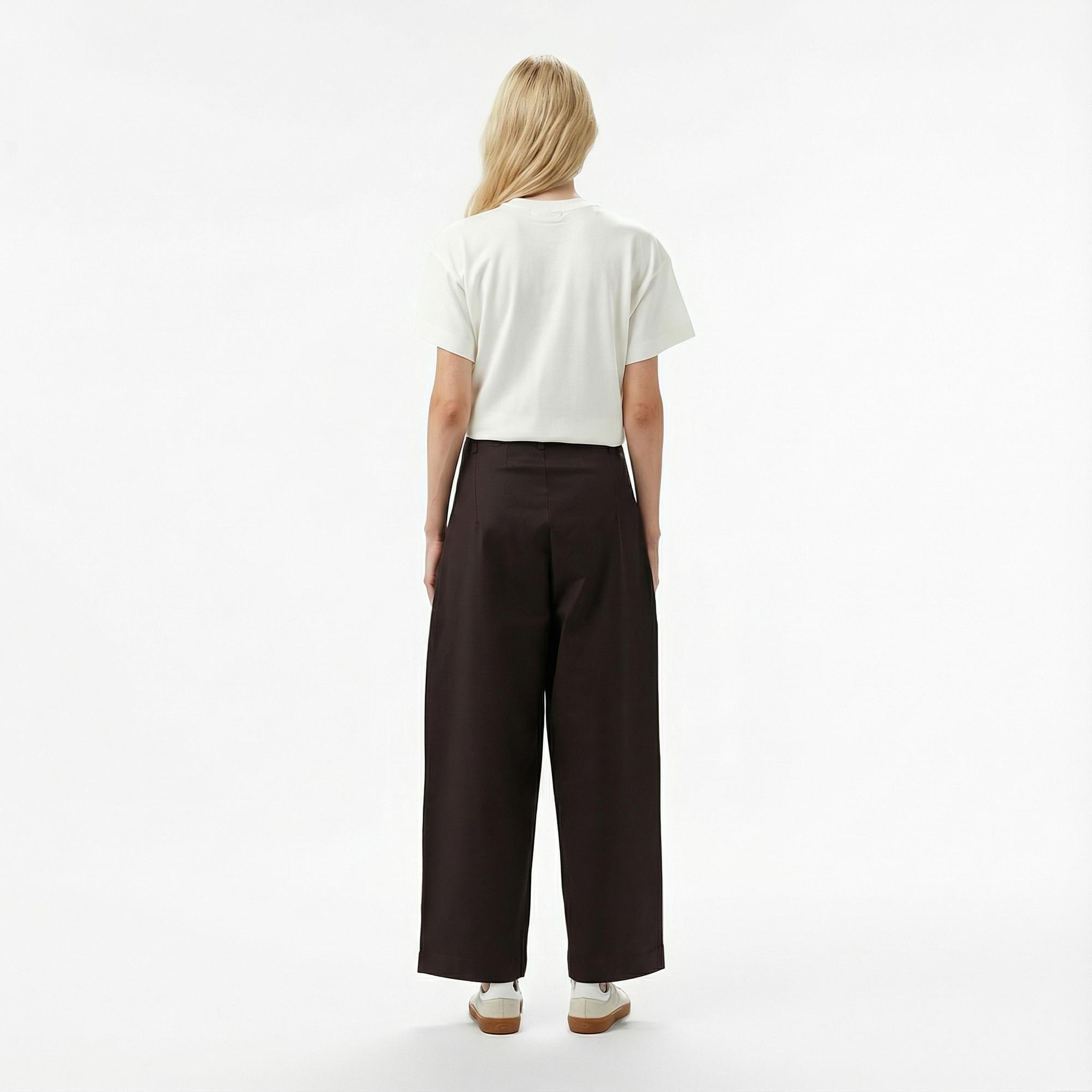 Kadın Relaxed Fit Kahverengi Chino Pantolon