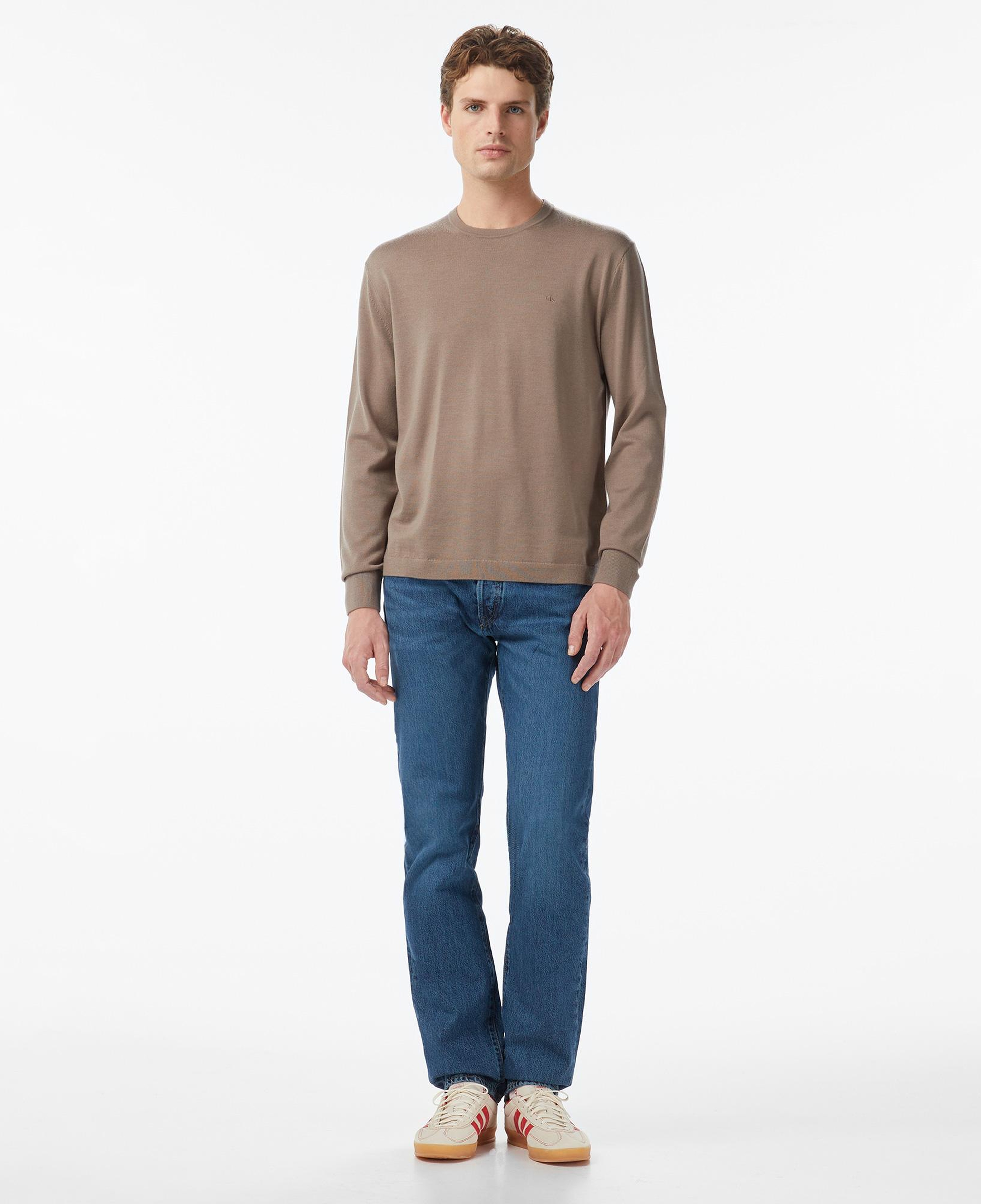 Calvin Klein Merino Erkek Kahverengi Triko