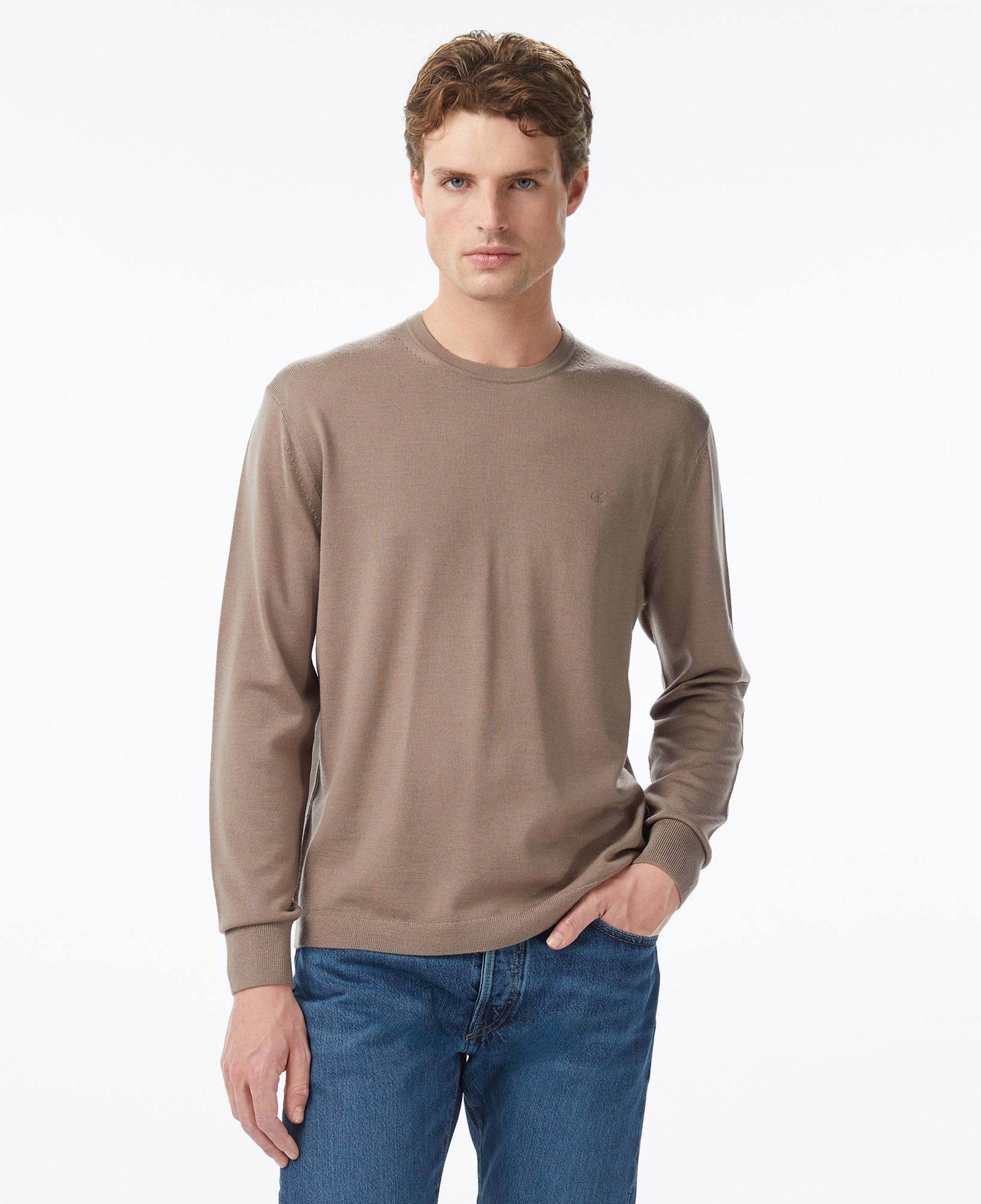 Calvin Klein Merino Erkek Kahverengi Triko
