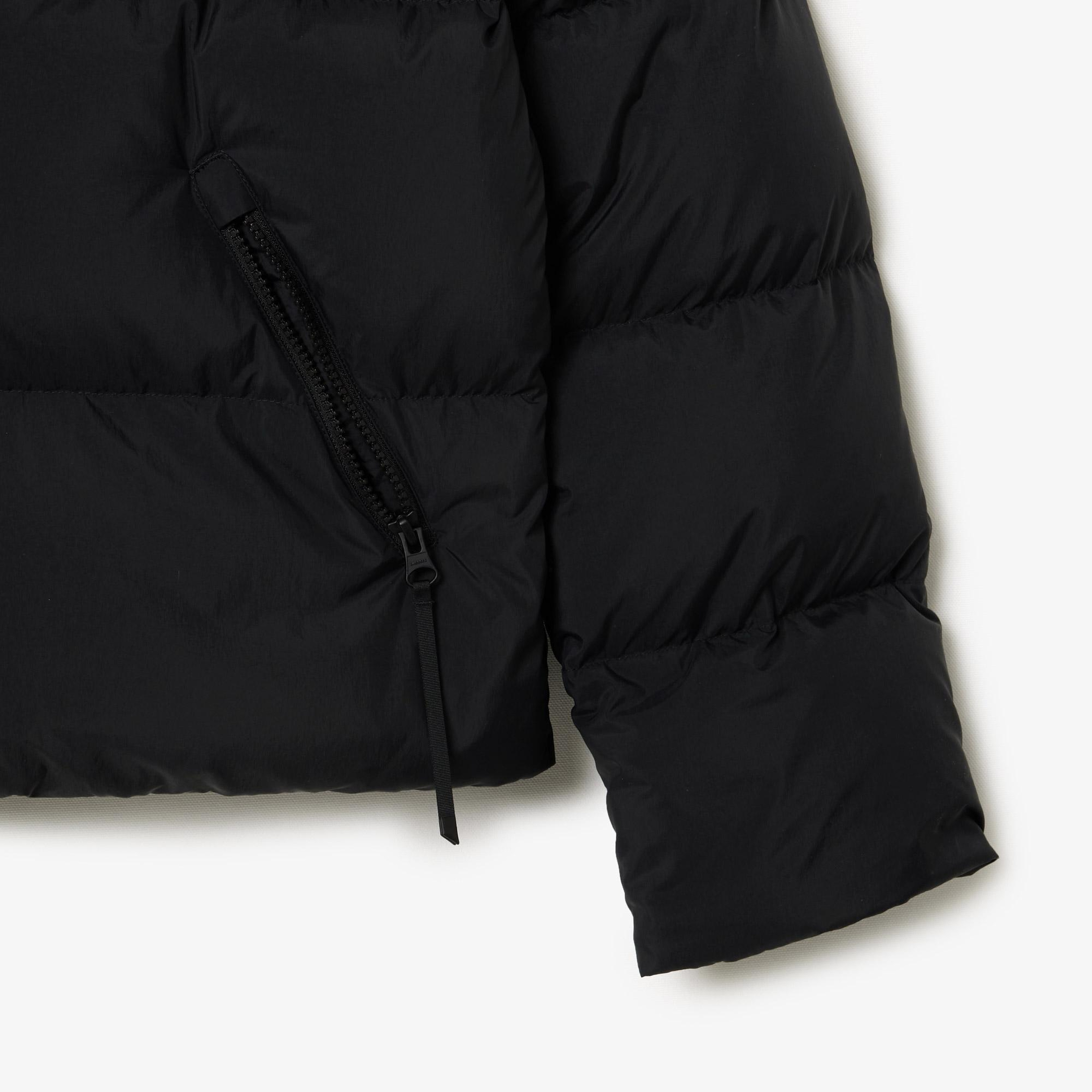 Kadın Relaxed Fit Kapüşonlu Siyah Şişme Mont