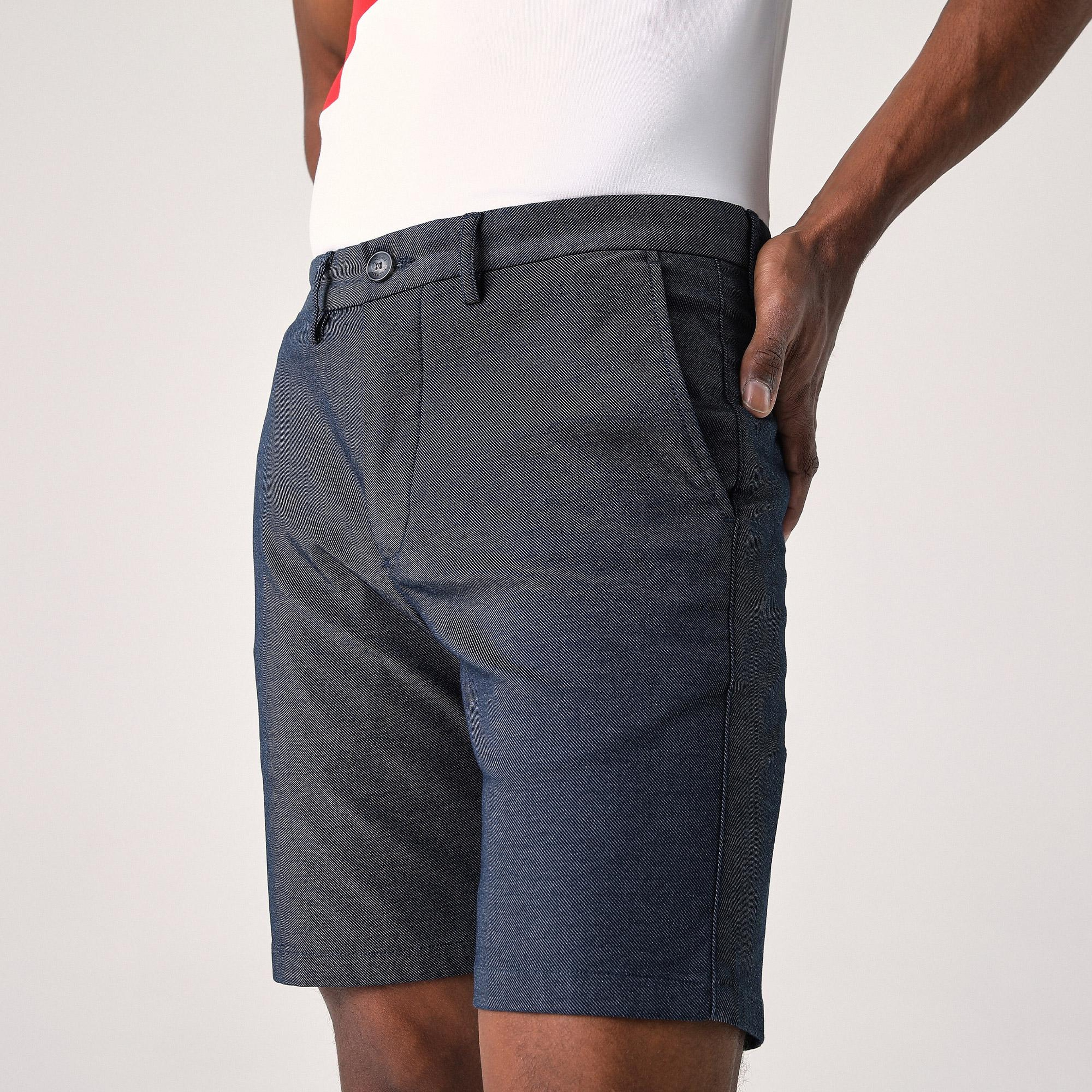 Erkek Slim Fit Lacivert Bermuda Şort