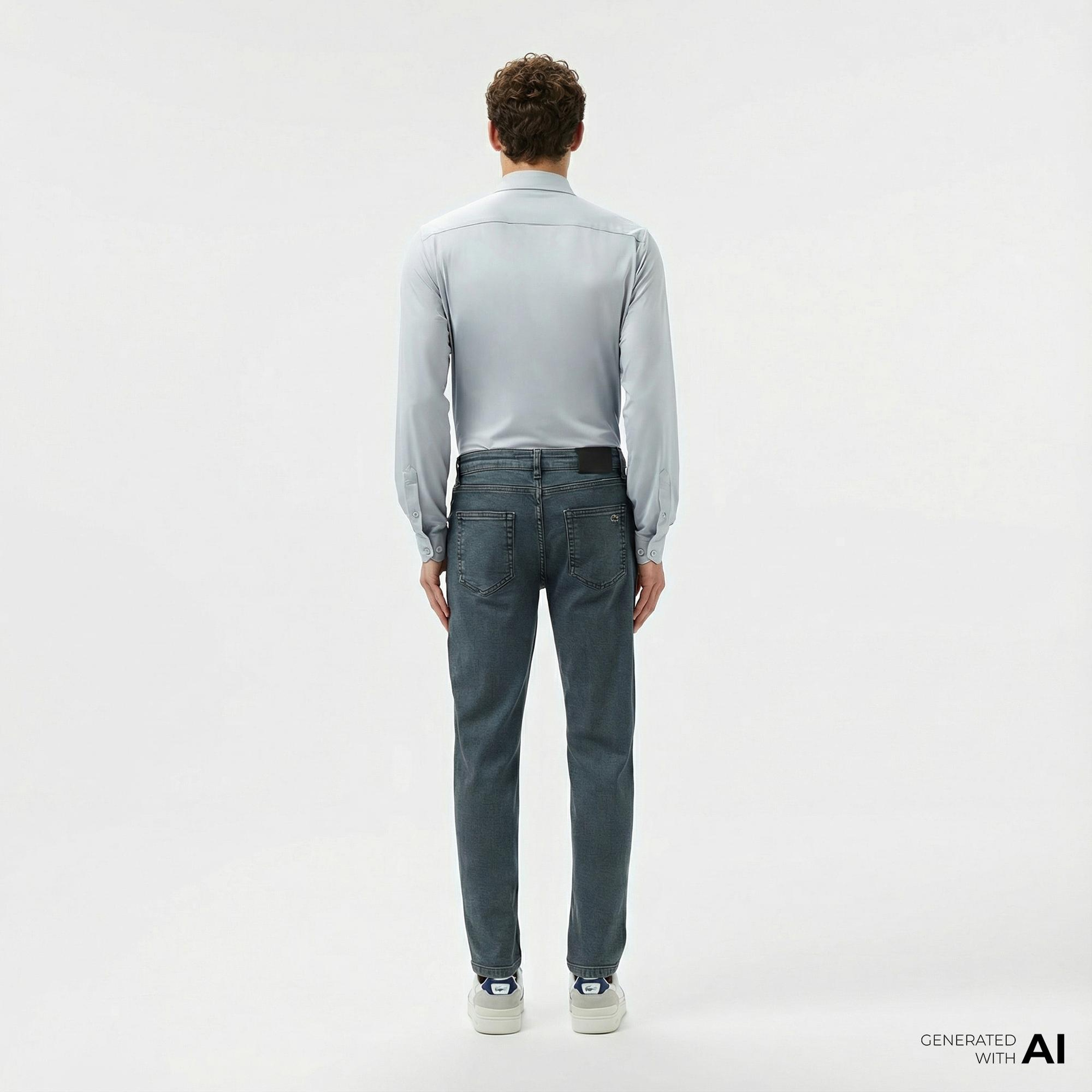 Erkek Slim Fit Lacivert Jean Pantolon