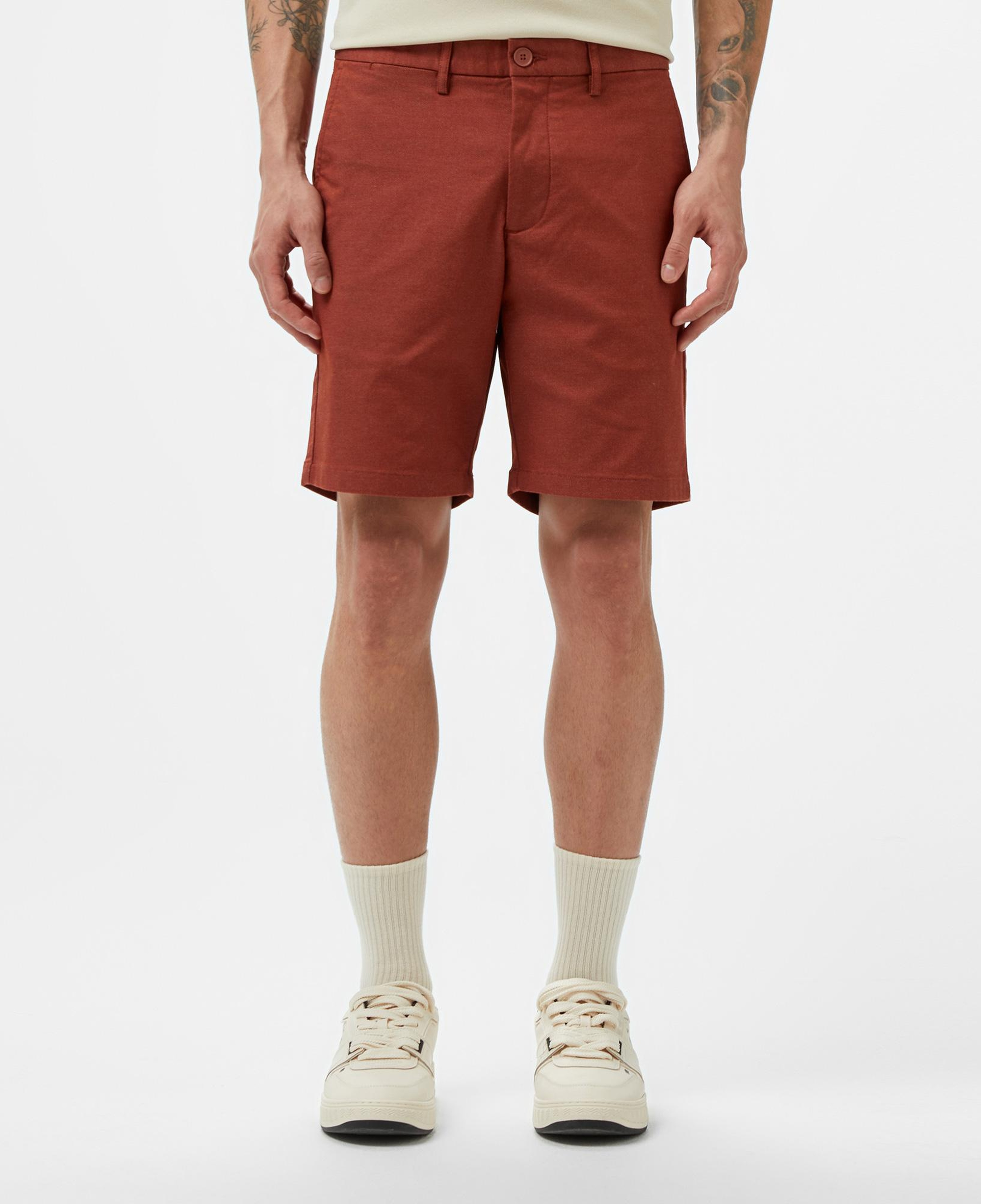 Erkek Slim Fit Kahverengi Bermuda Şort