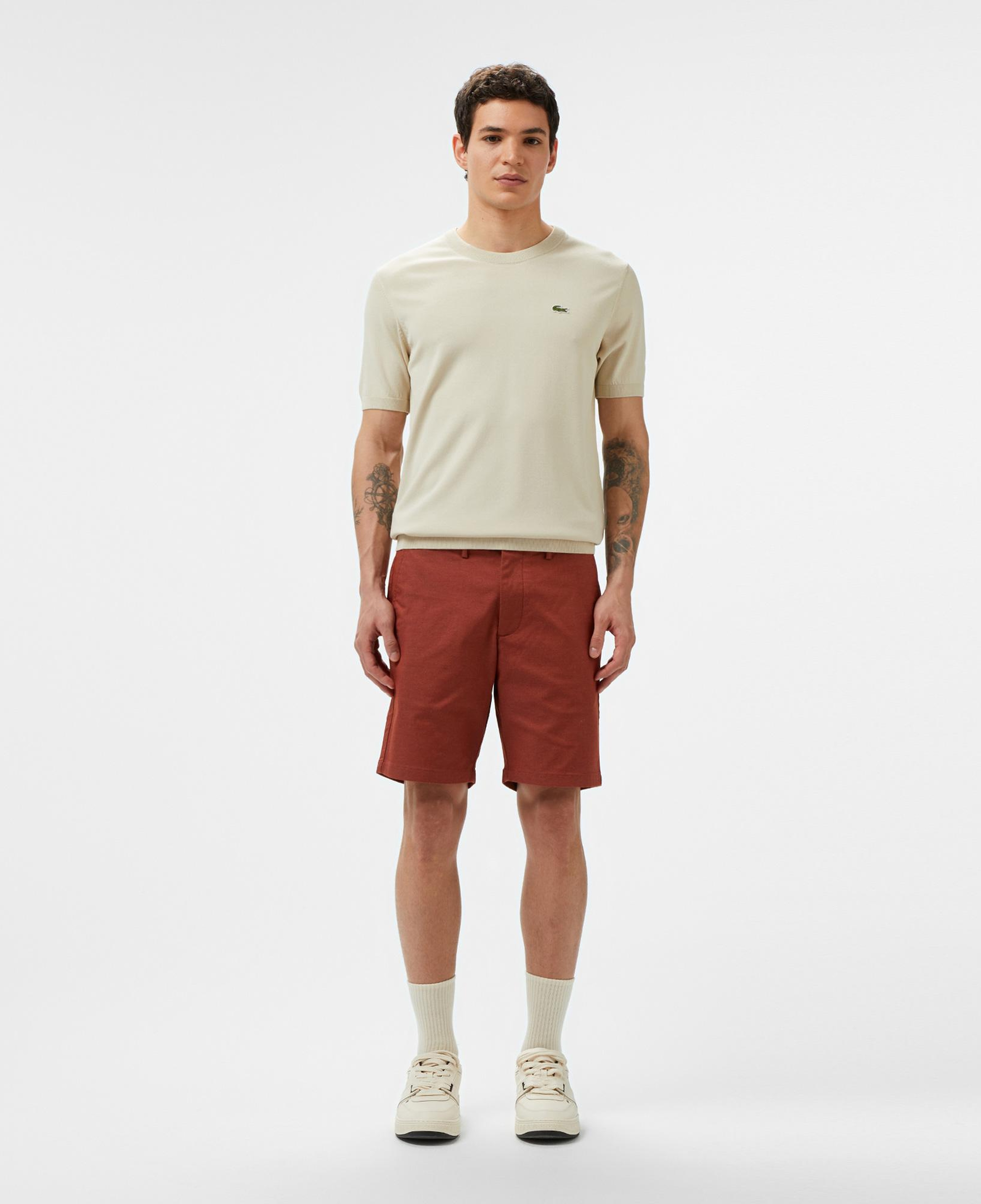 Erkek Slim Fit Kahverengi Bermuda Şort