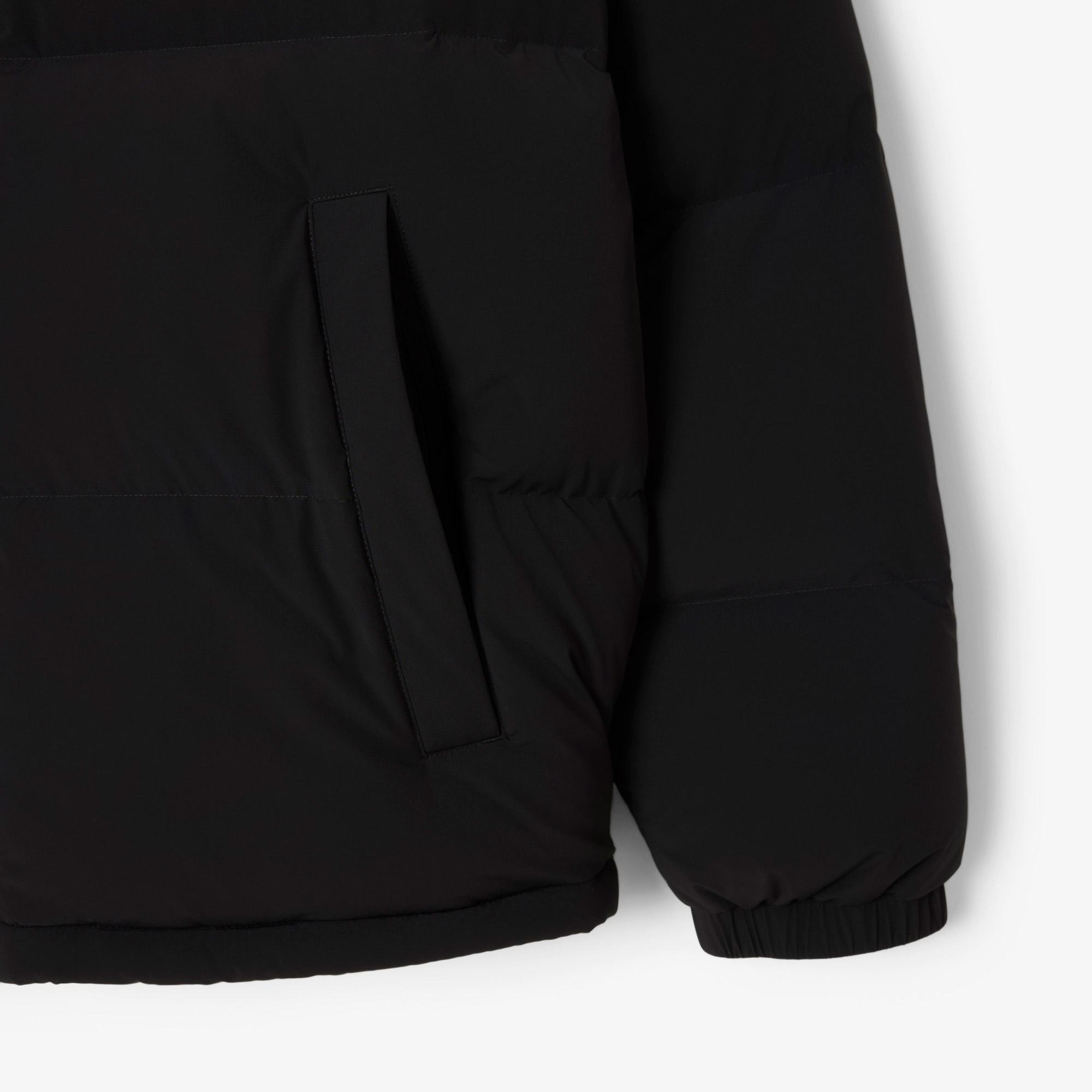 Erkek Relaxed Fit Kapüşonlu Siyah Mont