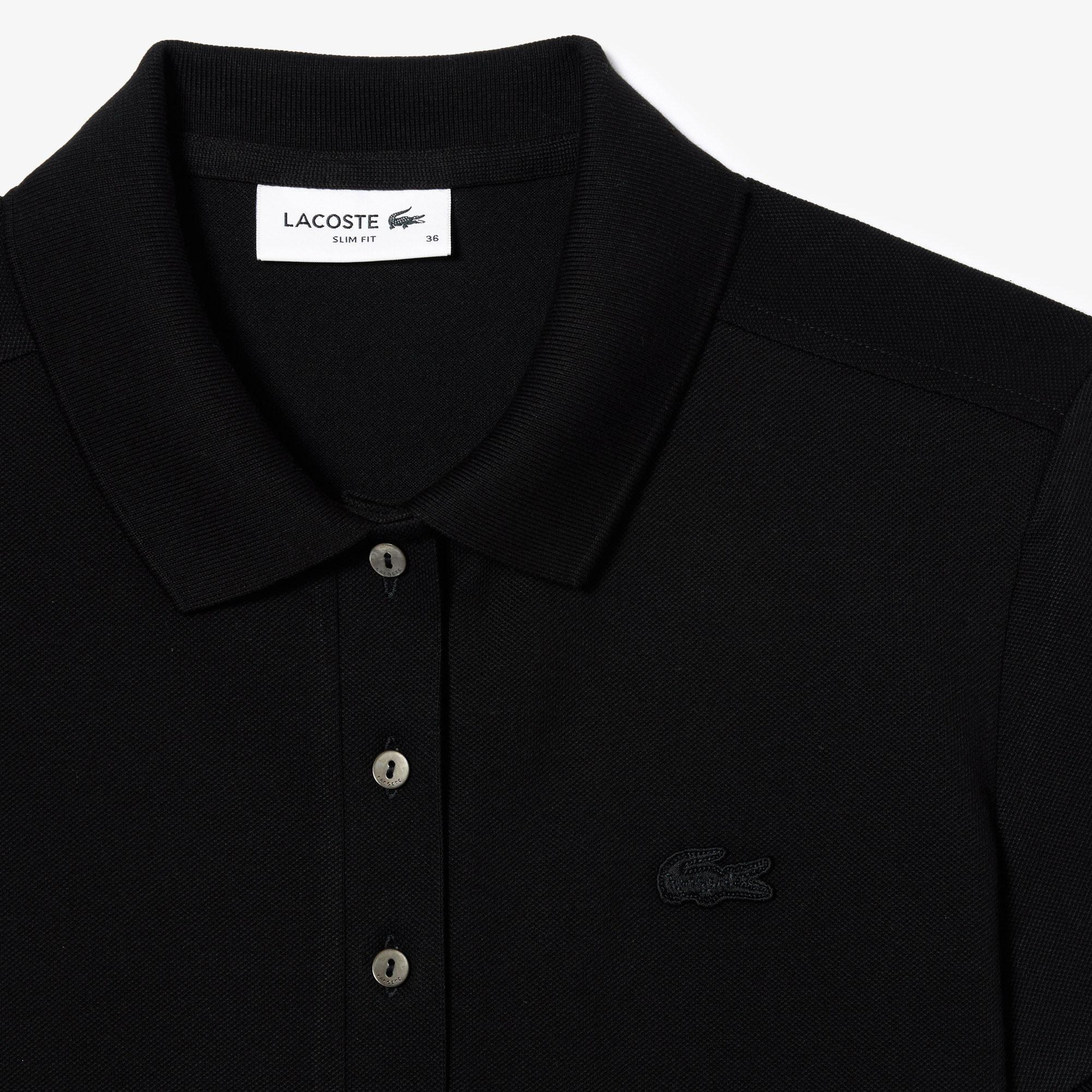 L.12.D Kadın Slim Fit Siyah Polo
