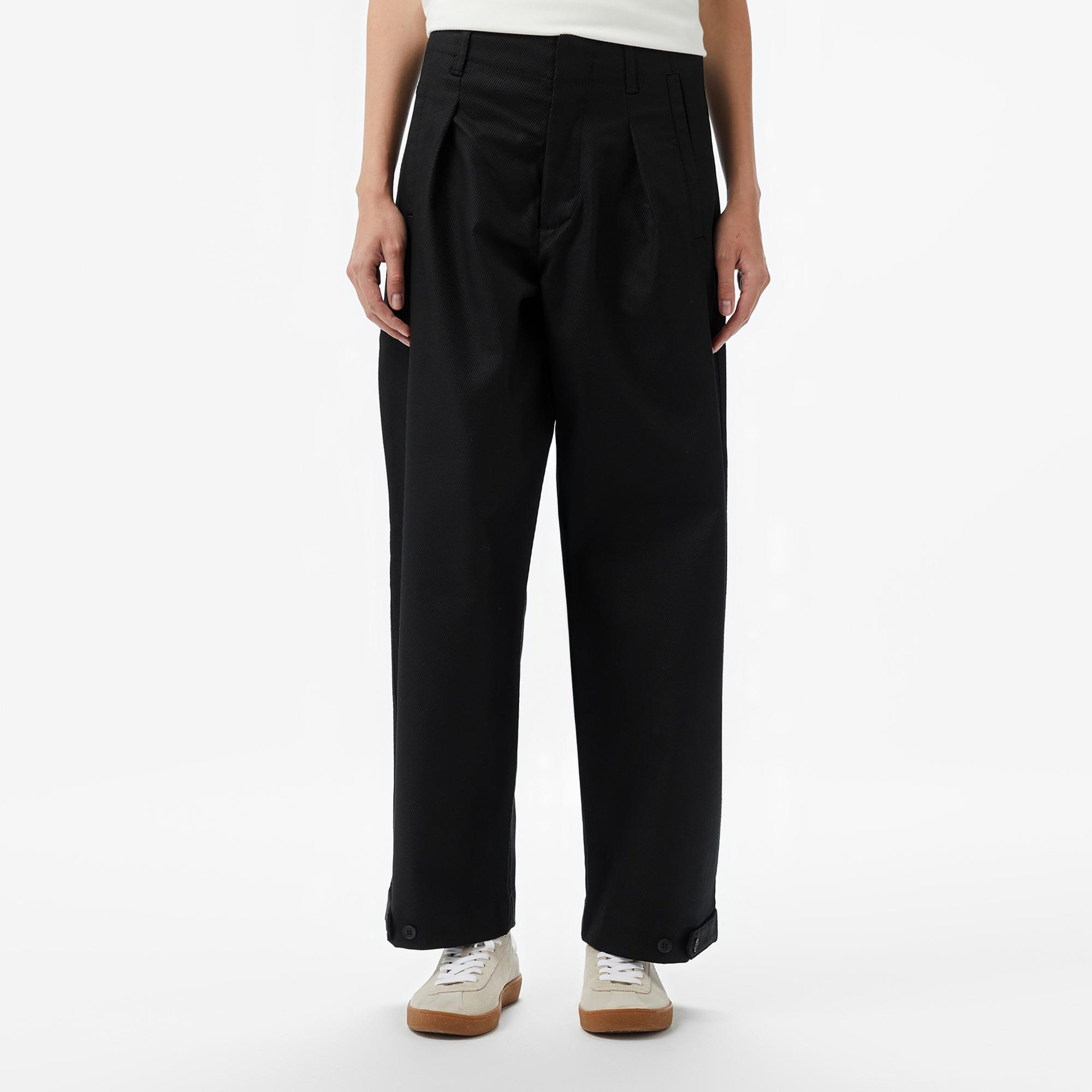 Kadın Relaxed Fit Siyah Chino Pantolon
