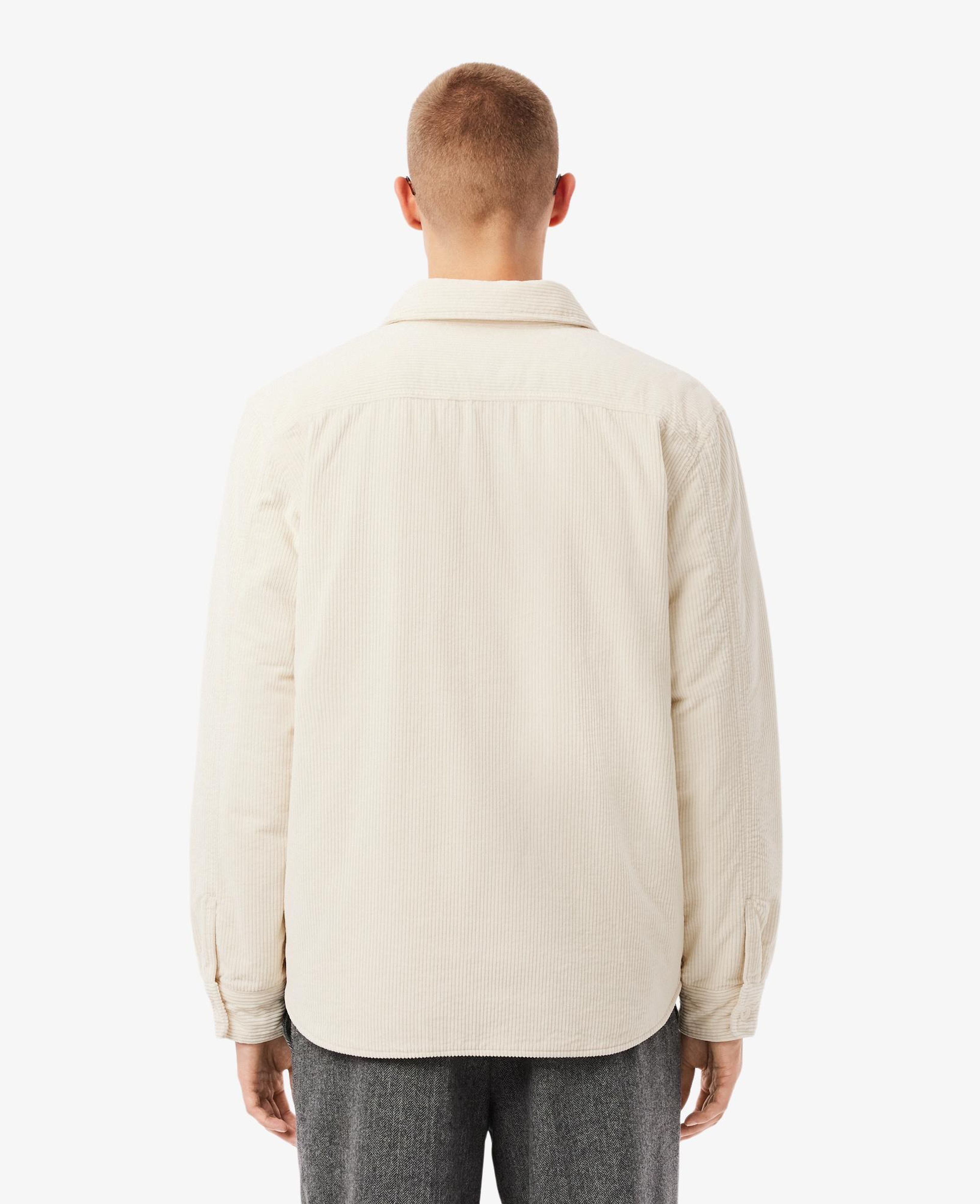 Erkek Relaxed Fit Kadife Krem Dış Gömlek