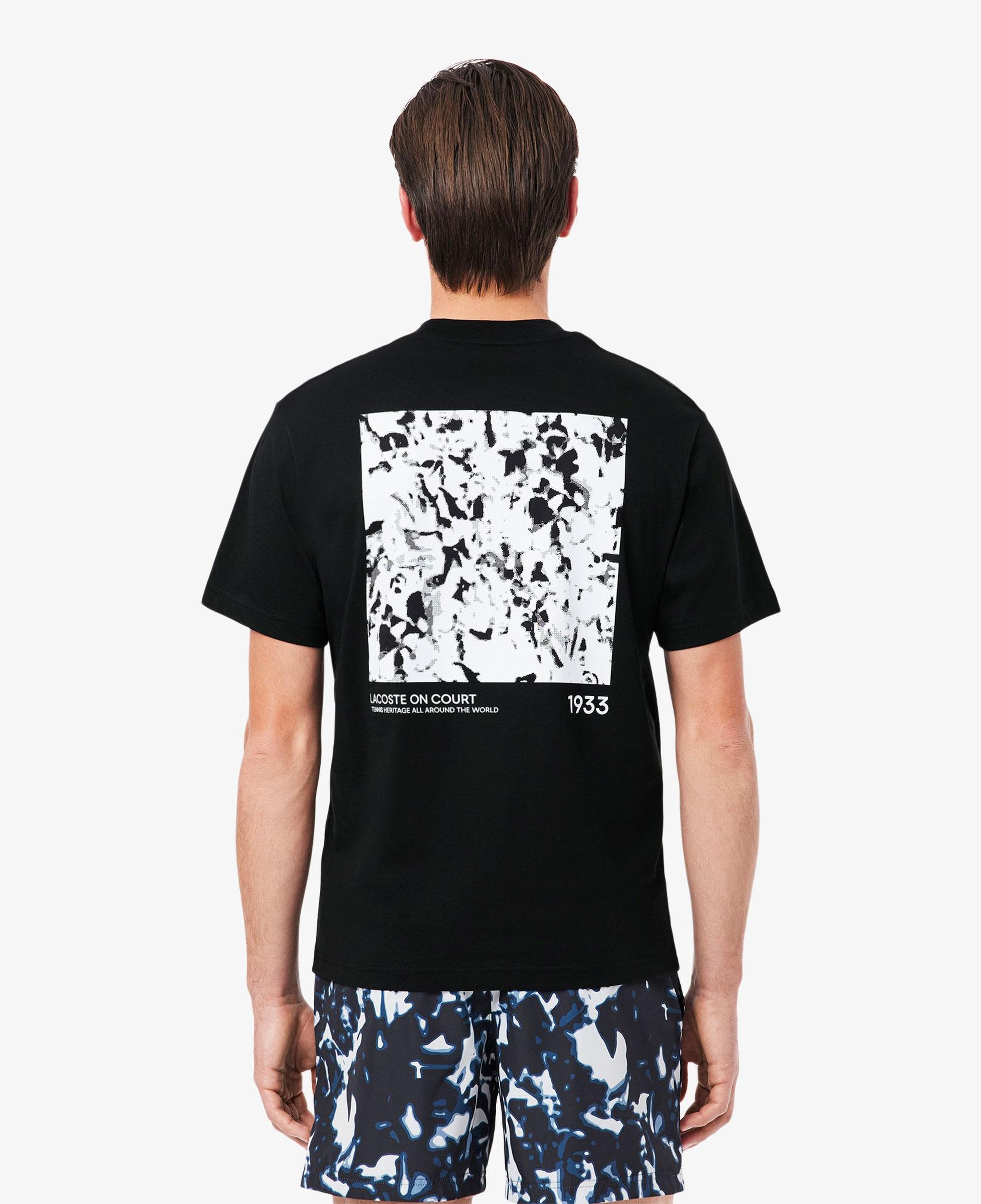 Lacoste Print Motif Erkek Siyah T-Shirt