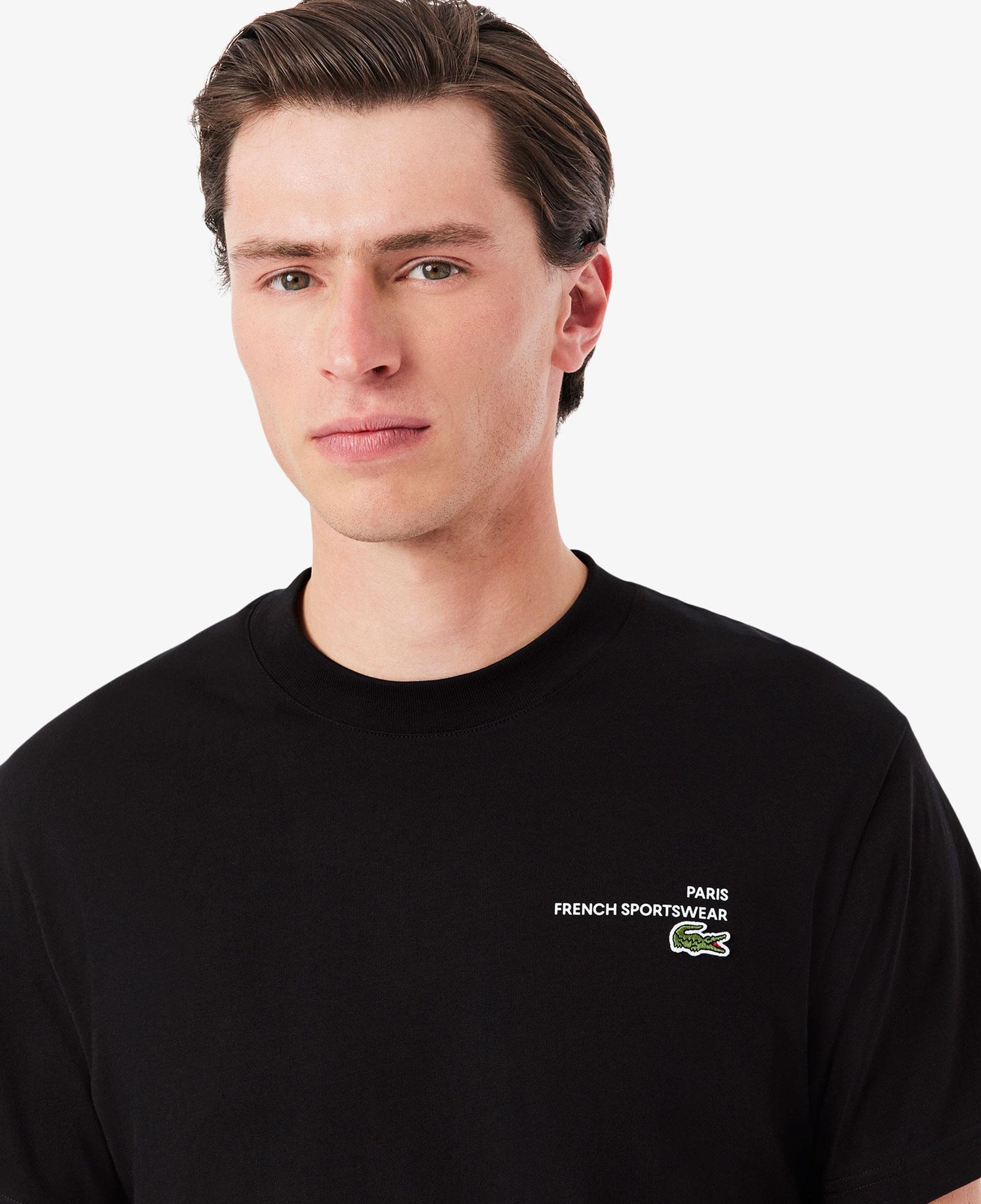 Lacoste Print Motif Erkek Siyah T-Shirt