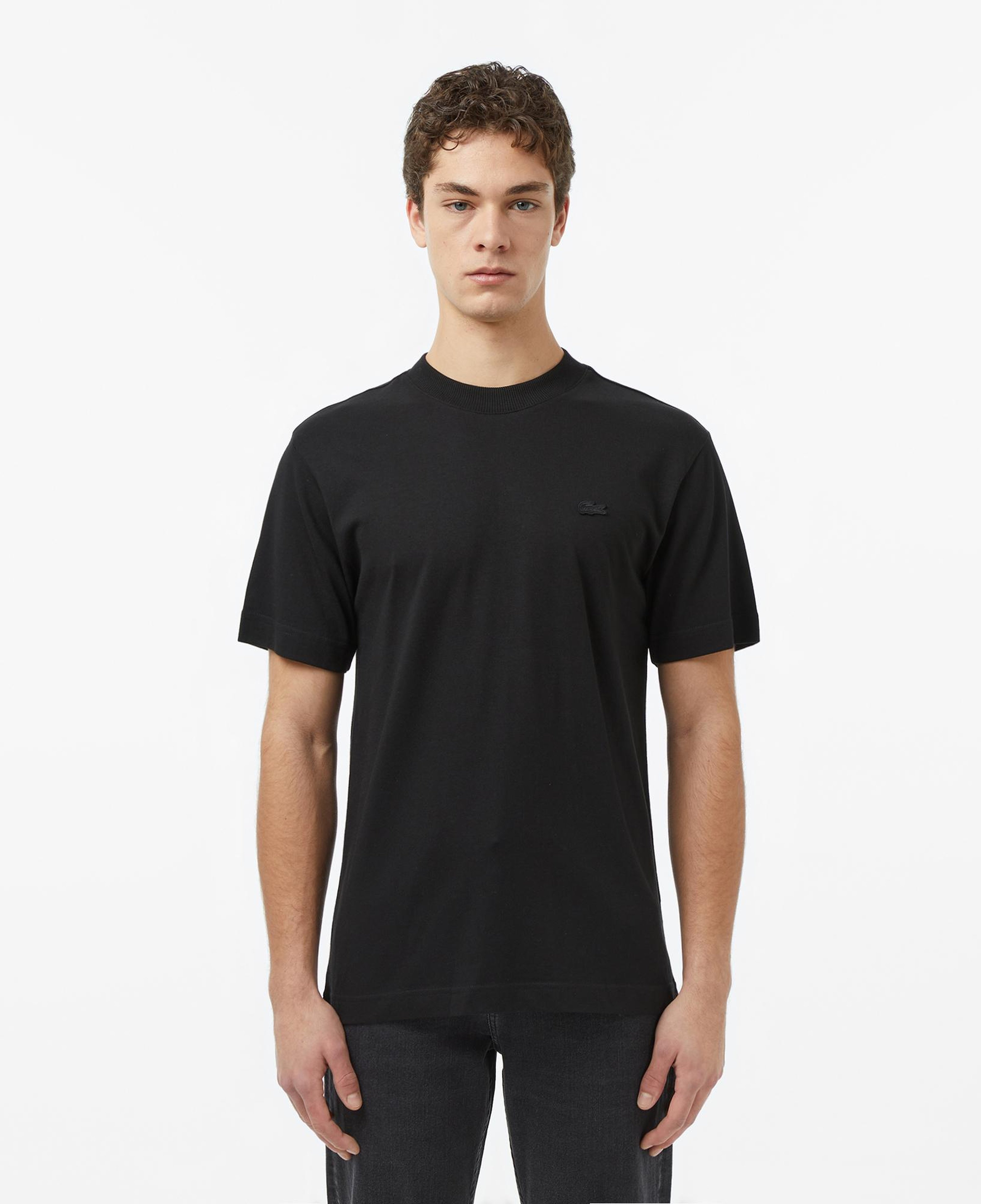 Erkek Relaxed Fit Bisiklet Yaka Siyah T-Shirt