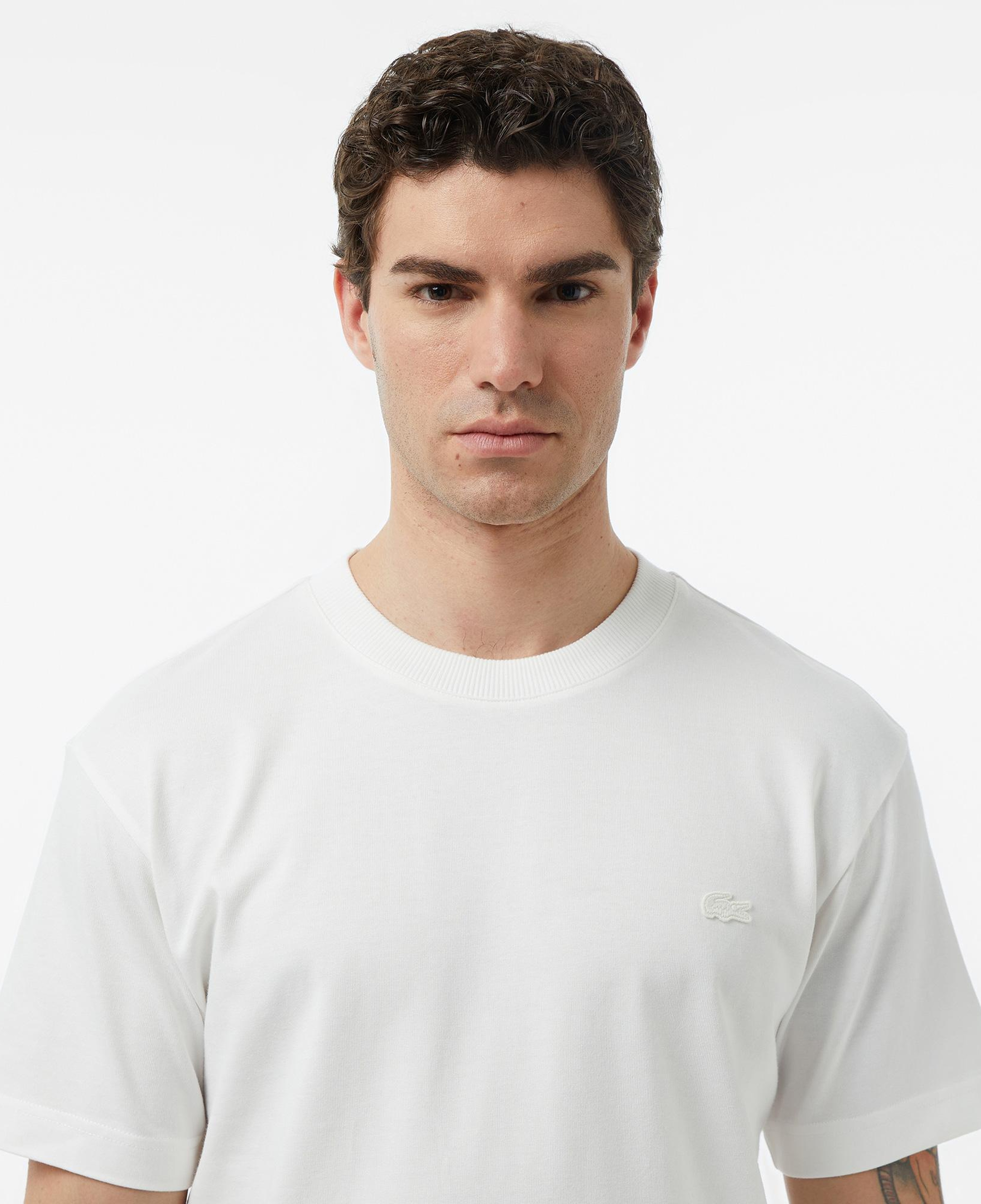 Erkek Relaxed Fit Bisiklet Yaka Beyaz T-Shirt